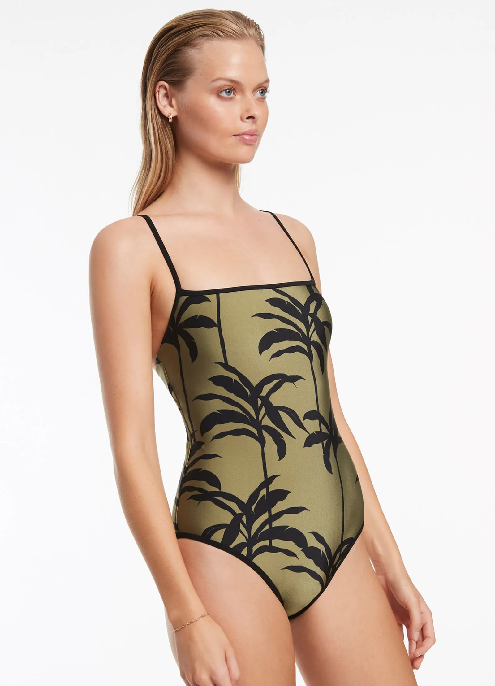 Palme Minimal Tank One Piece - Olive Eco Friendly Dye