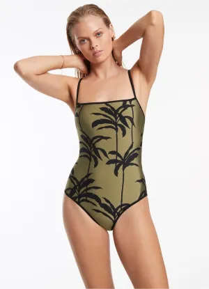 Palme Minimal Tank One Piece - Olive Relaxing Fashion