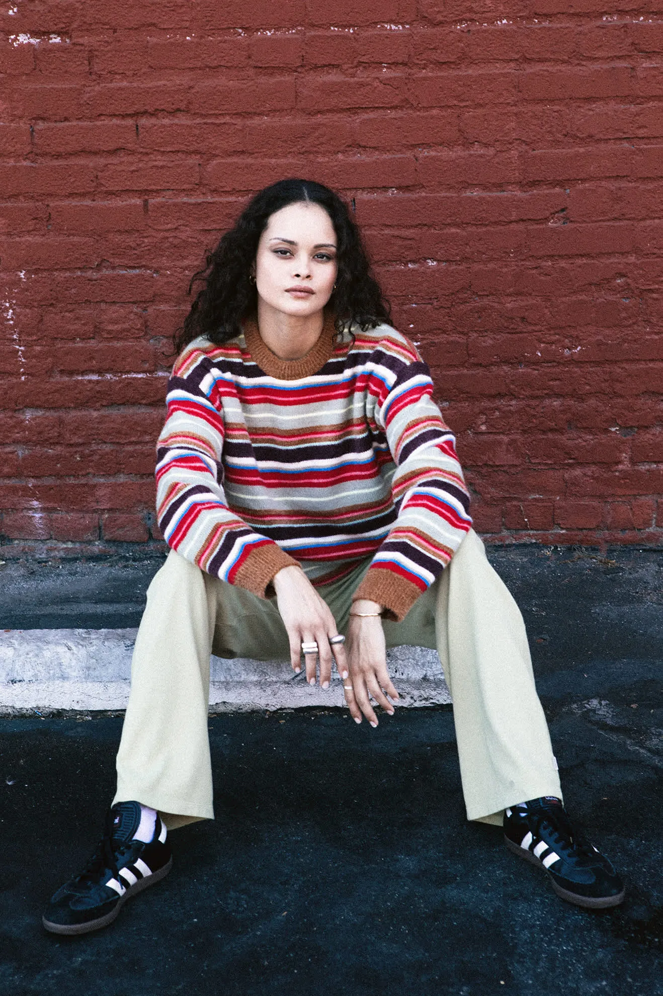 Cozy Crew Sweater - Multi Stripe Relaxation Wear