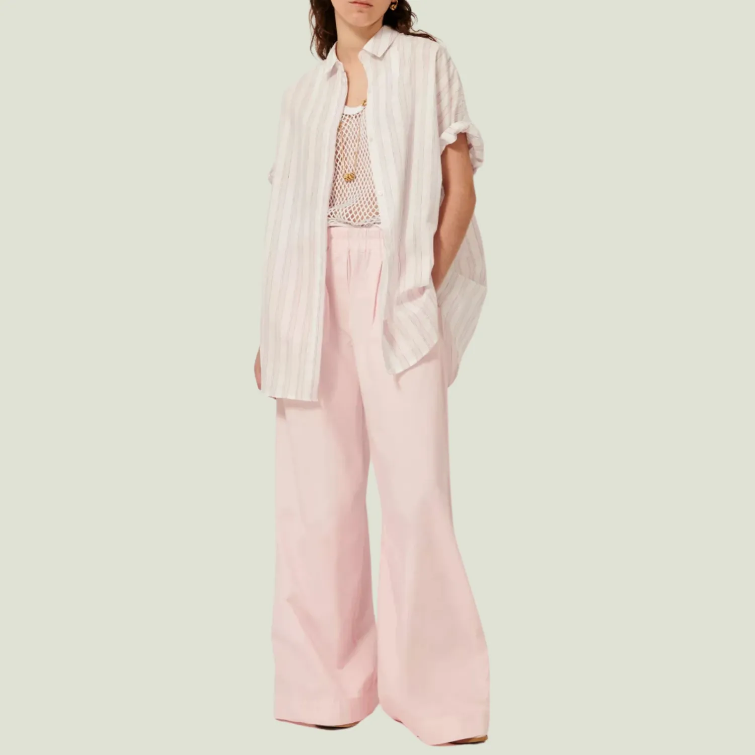 Ridye Wide-Leg Elastic Pants (Sakura) Versatile Wearable