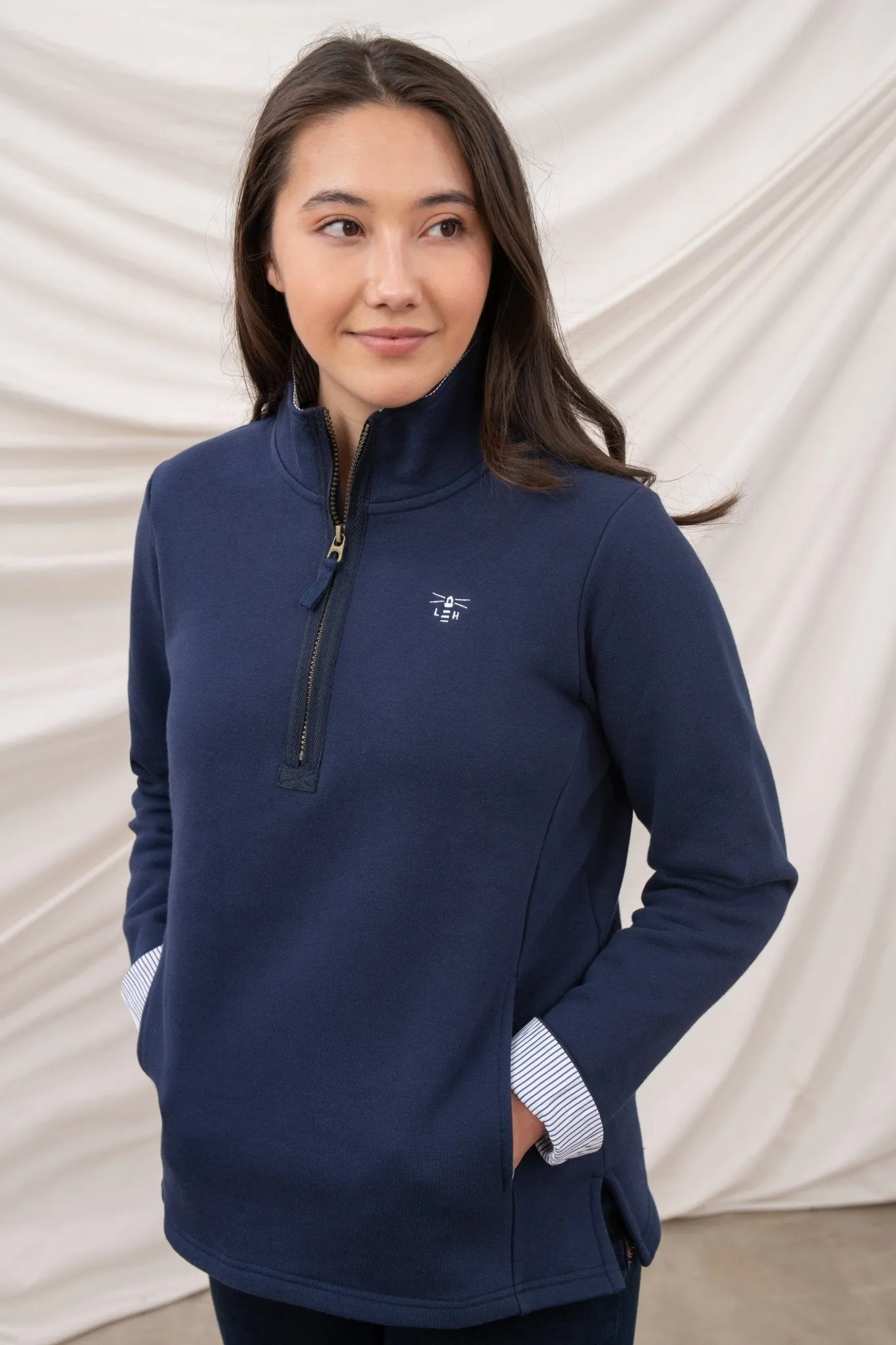 Stylish lanyard accents Shore Sweatshirt - Navy