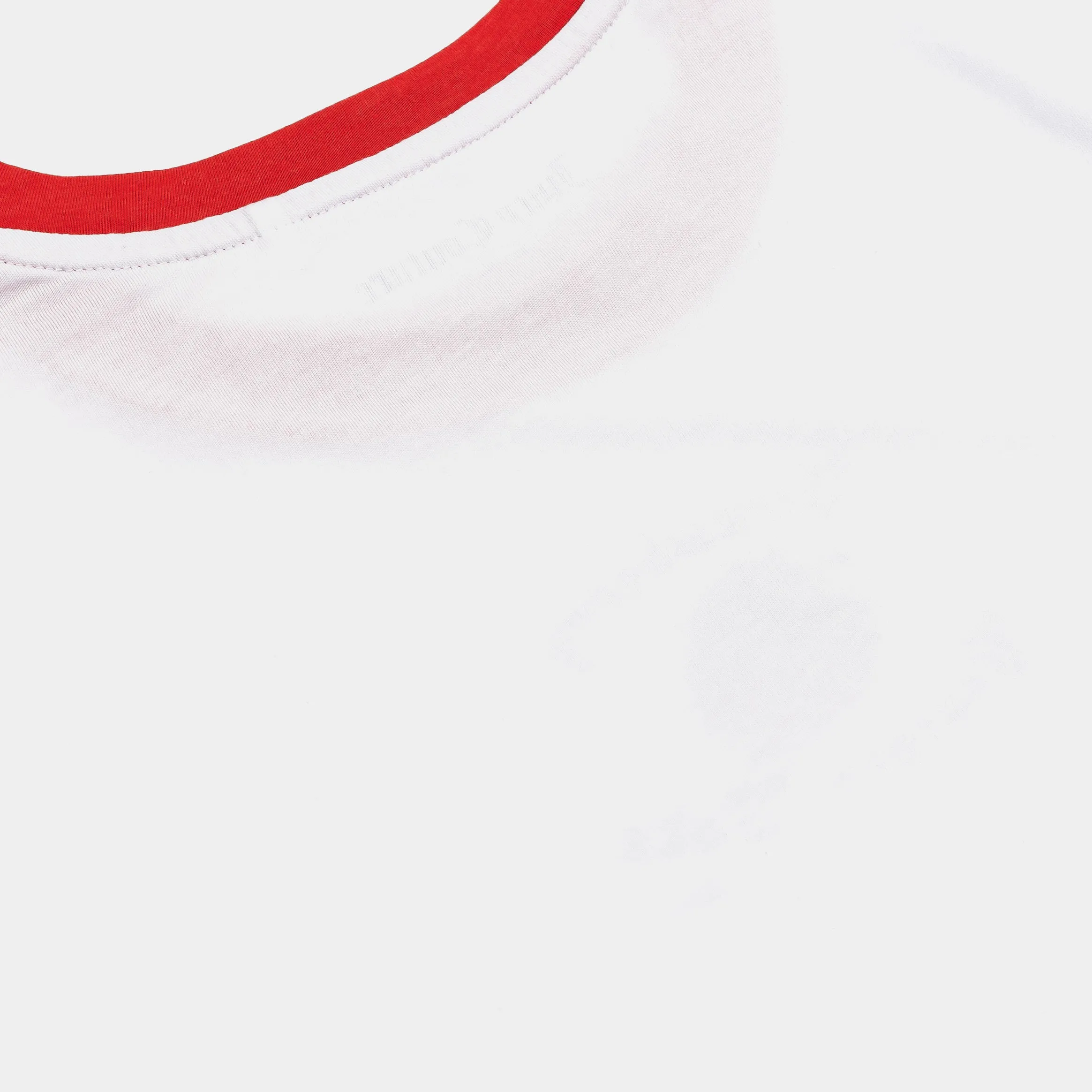 Strawberry Ringer Baby Tee Womens Short Sleeve Shirt (White/Red) Car Cool