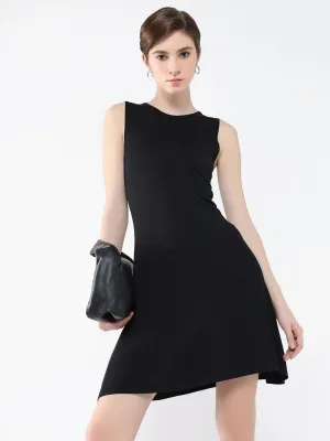 Women's Black Bodycon Sleeveless Round Neck Dress Light Blend Art Event