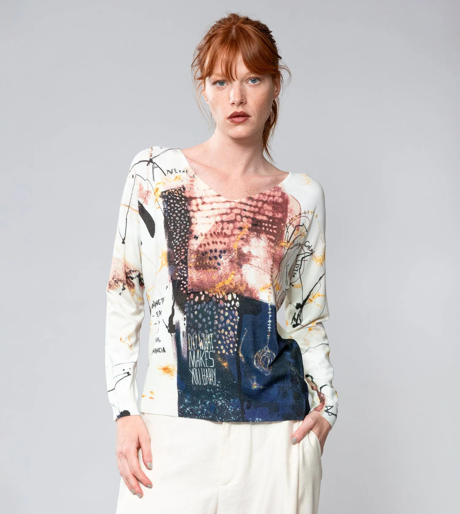 Brush Patterned Sweater Morning Chill Chill Wear