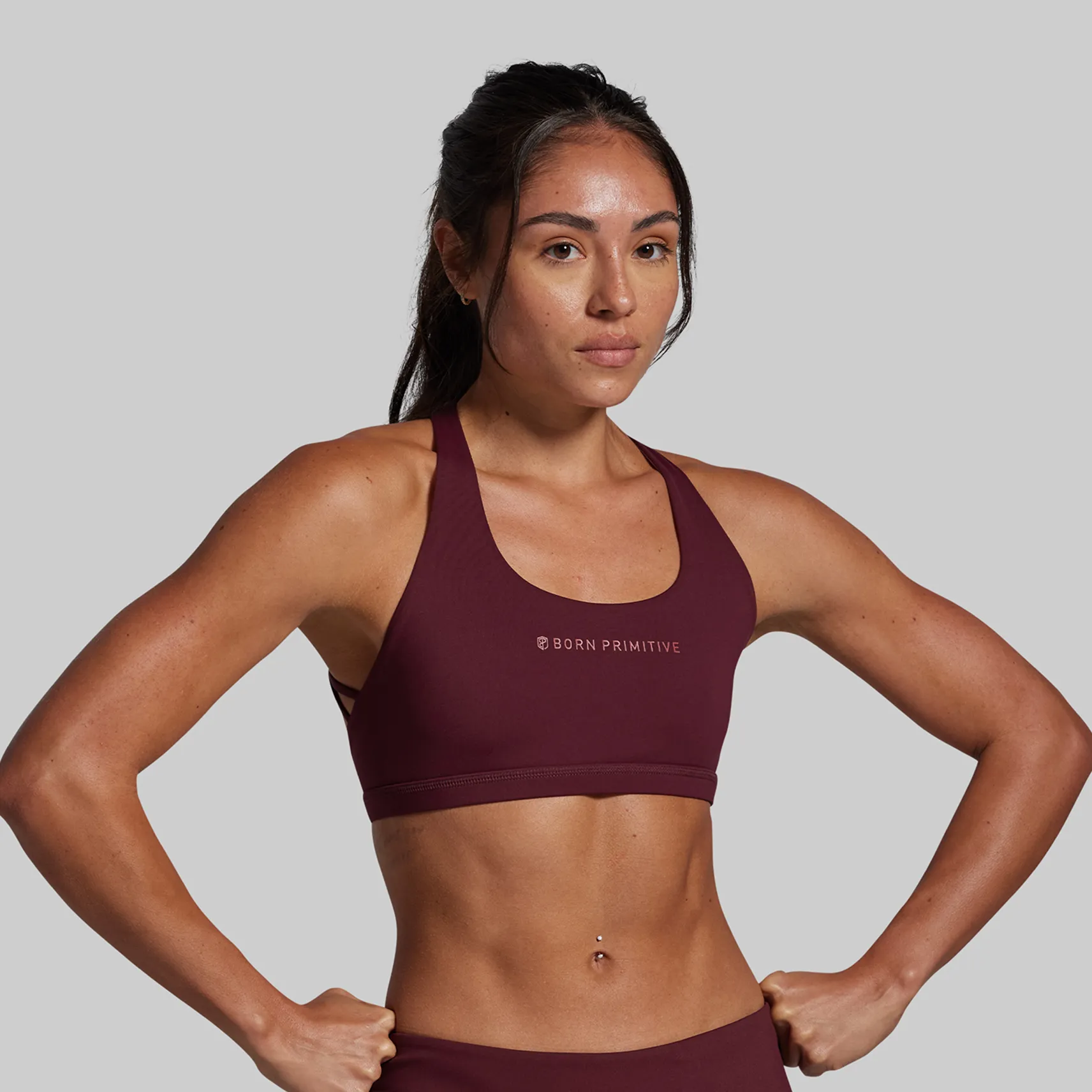 White Branded Vitality Sports Bra (Fig)