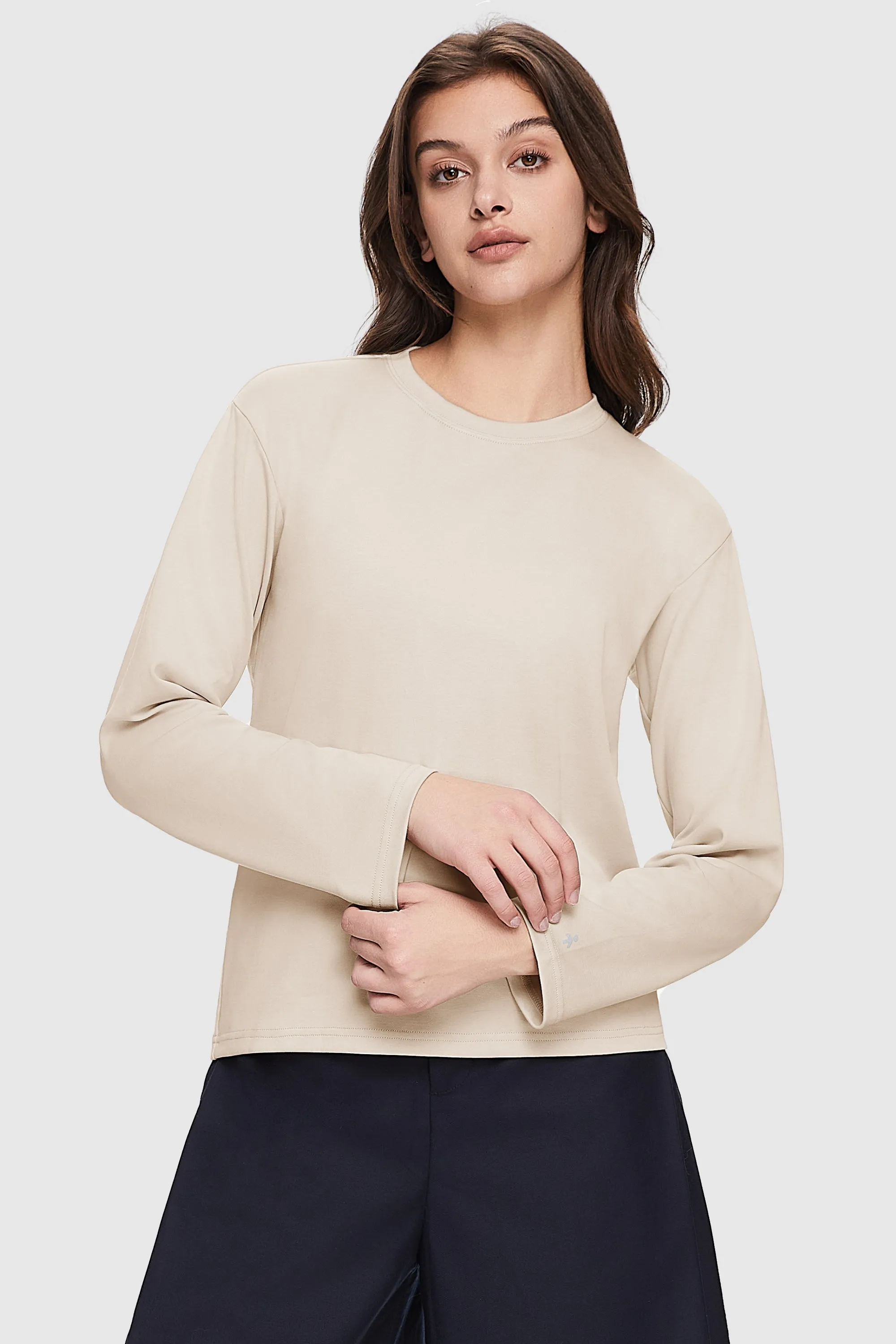 Cozy Wear Design Sustainable Fibers Crewneck Long Sleeve Shirt