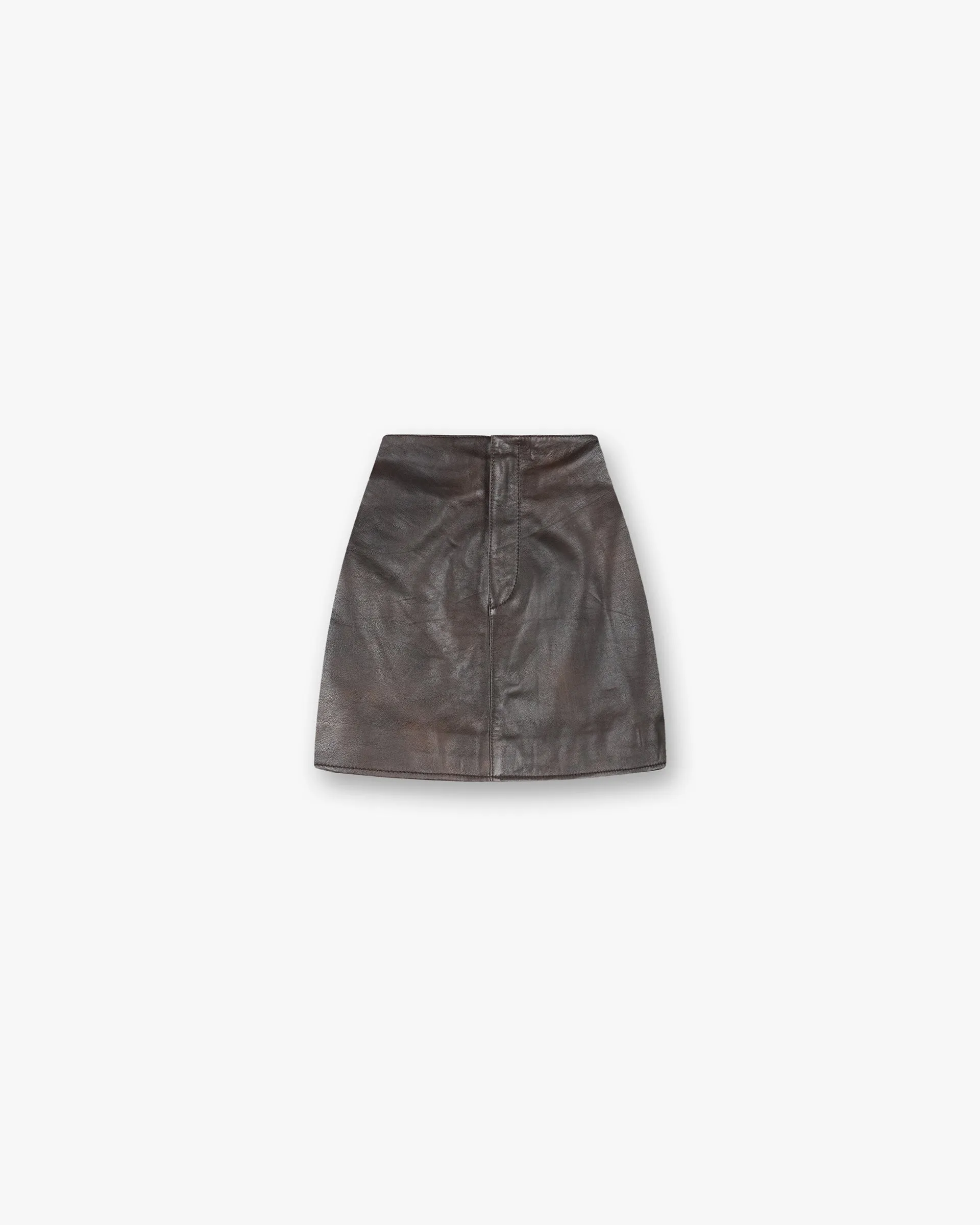 Daytime Look raw hem Drive Skirt - Dark Chocolate