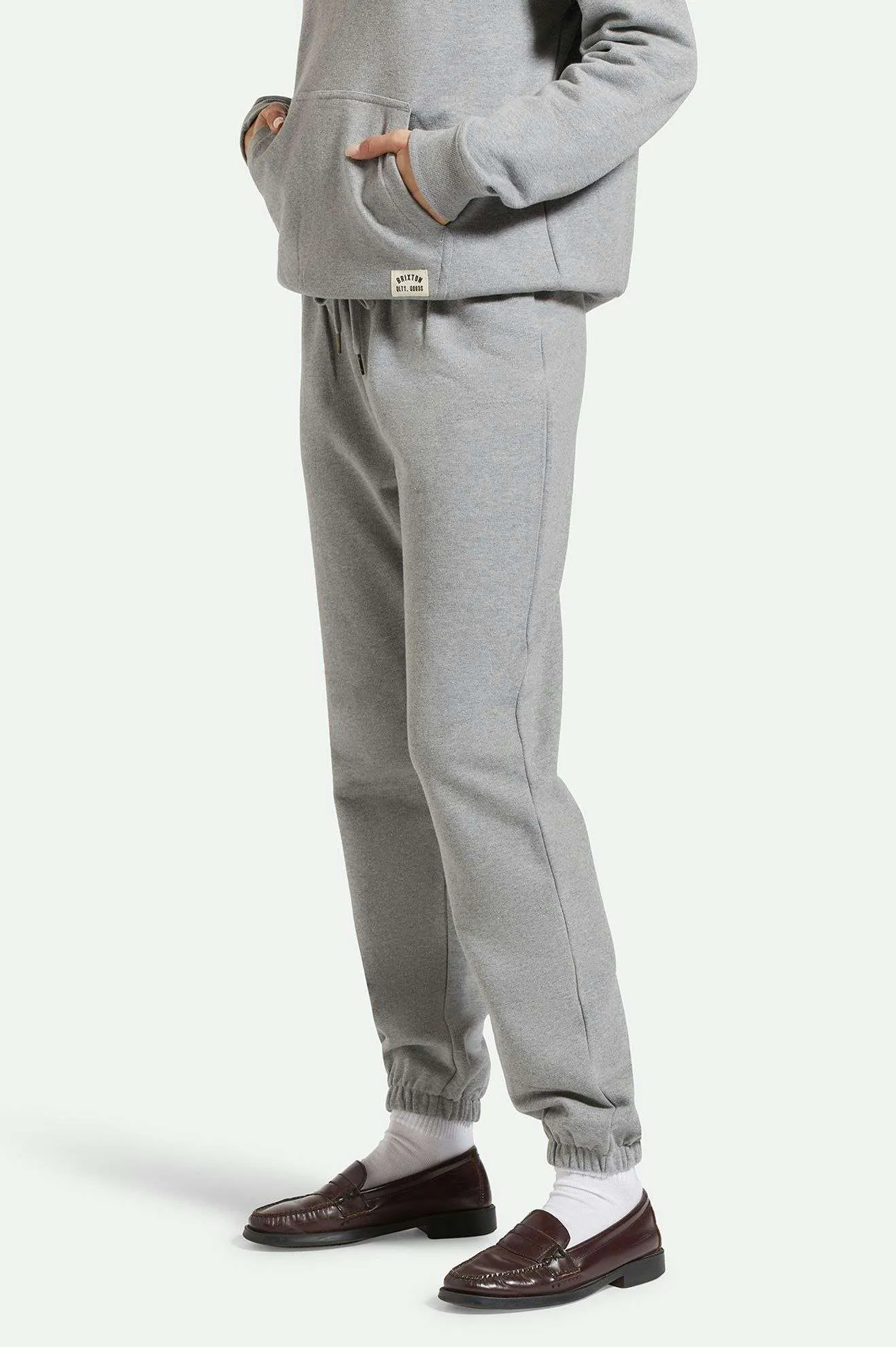 Soft Touch Material Cross Loop French Terry Sweatpant - Heather Grey