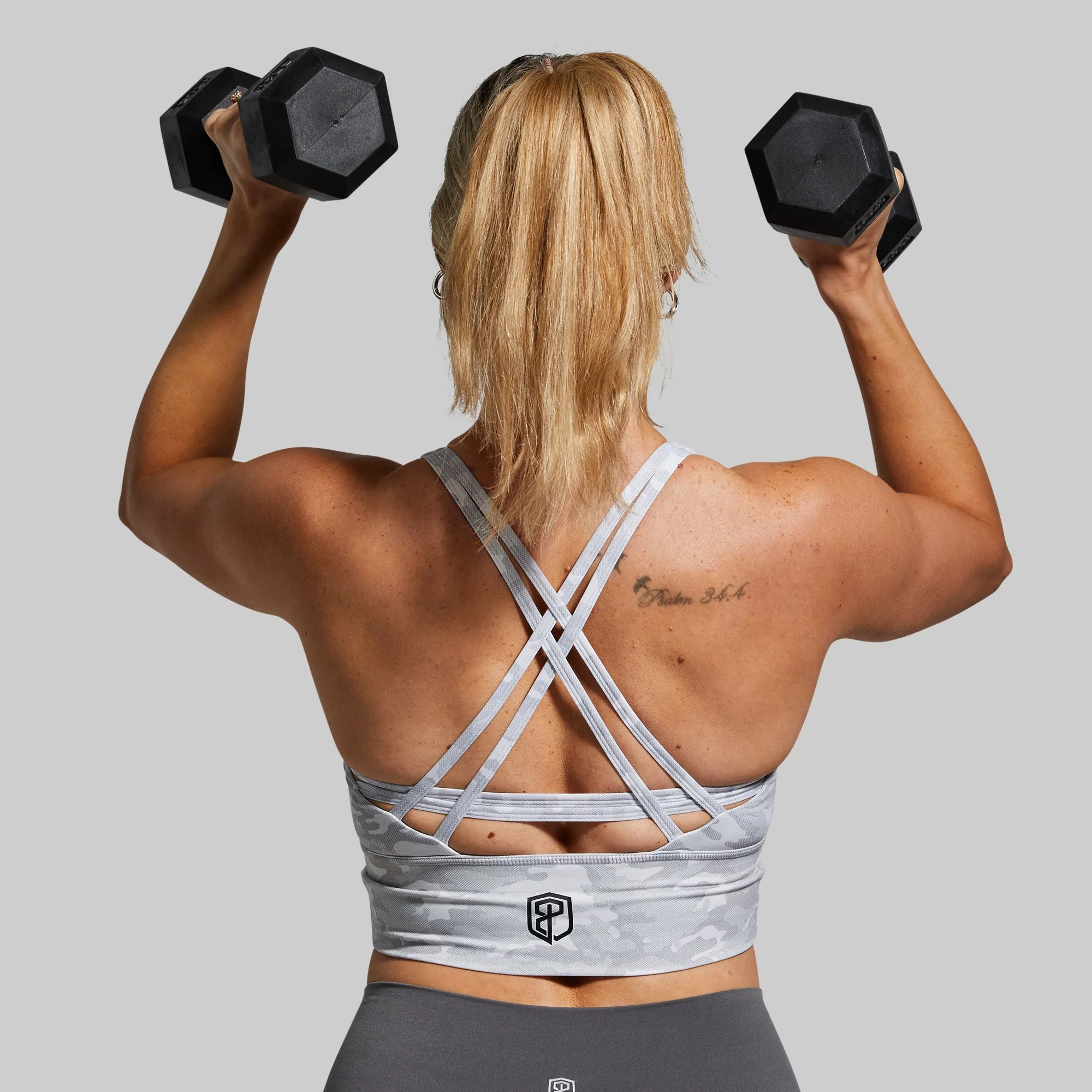 Layering seams Removable straps seams Crossfire Original Sports Bra (Brand Strength-Avalanche)