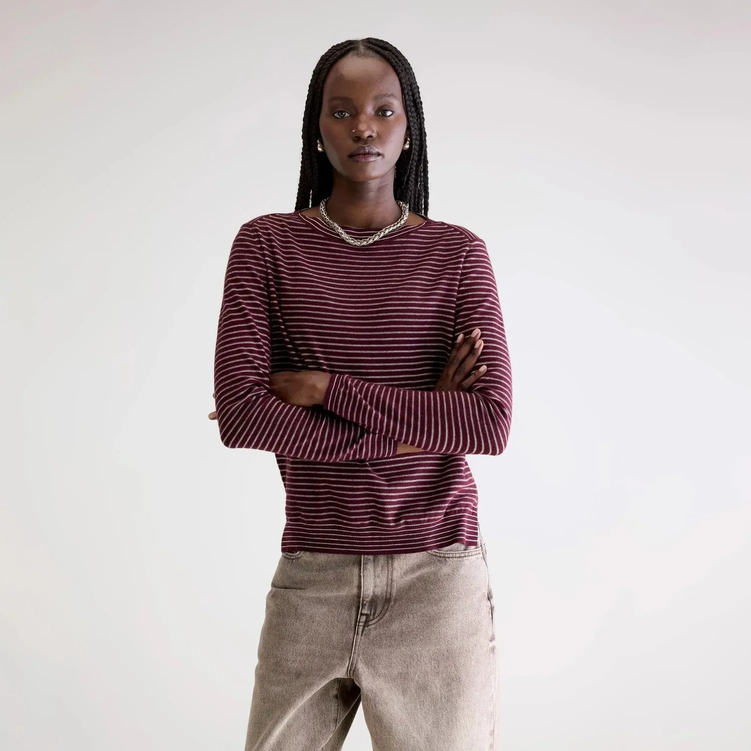 Gop Boatneck Sweater (Stripe A) Anti-pilling