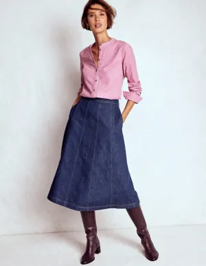 Fashion Tones Joy Panelled Denim Skirt-indigo