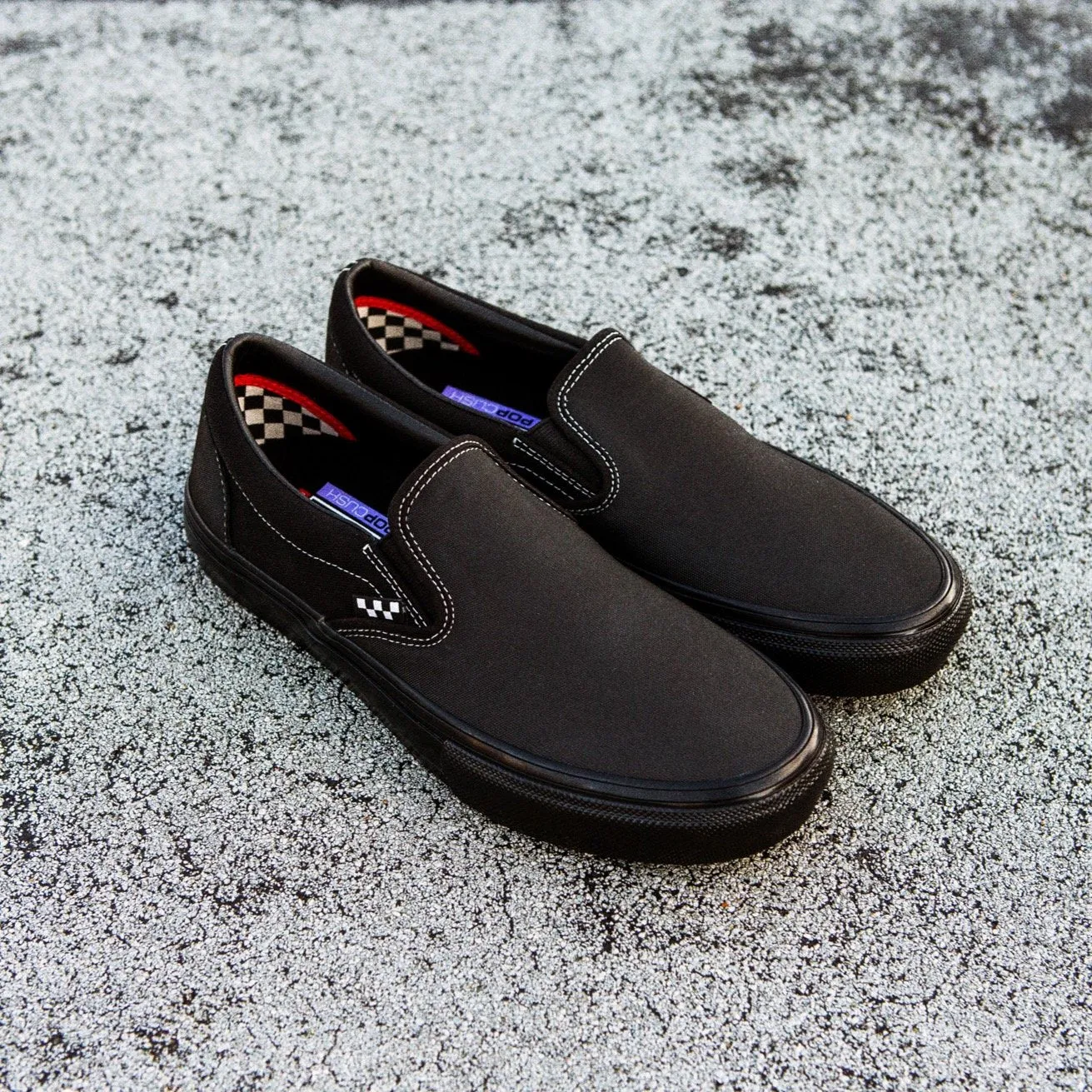 Vans Skate Slip On Black Impact Ride Skate Gear