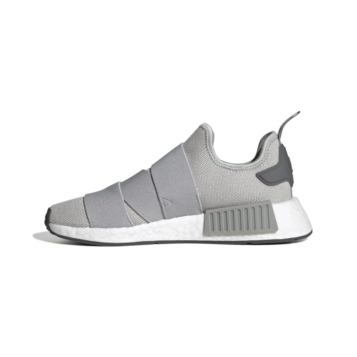 ADIDAS GW9470 NMD_R1 STRAP WMN'S (Medium)  Gray/White/Gray Stretch Knit Running Shoes lug - sole shoes rural shoes