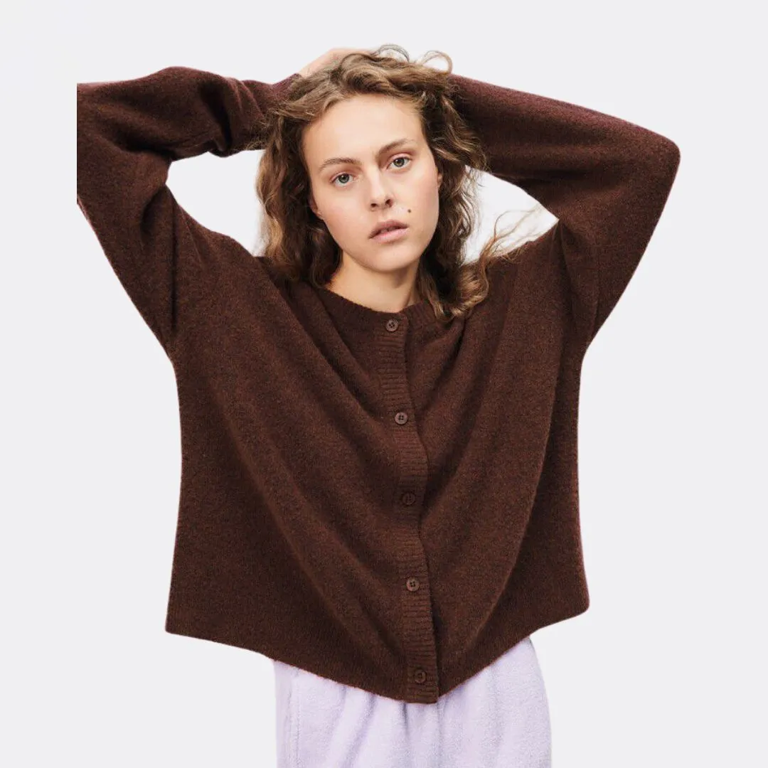 Shrink Resistant Process Layered Edge Trim Damsville Cardigan