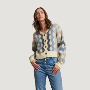 Darcie Cardigan (Asphalt Waves) Machine Washable Design