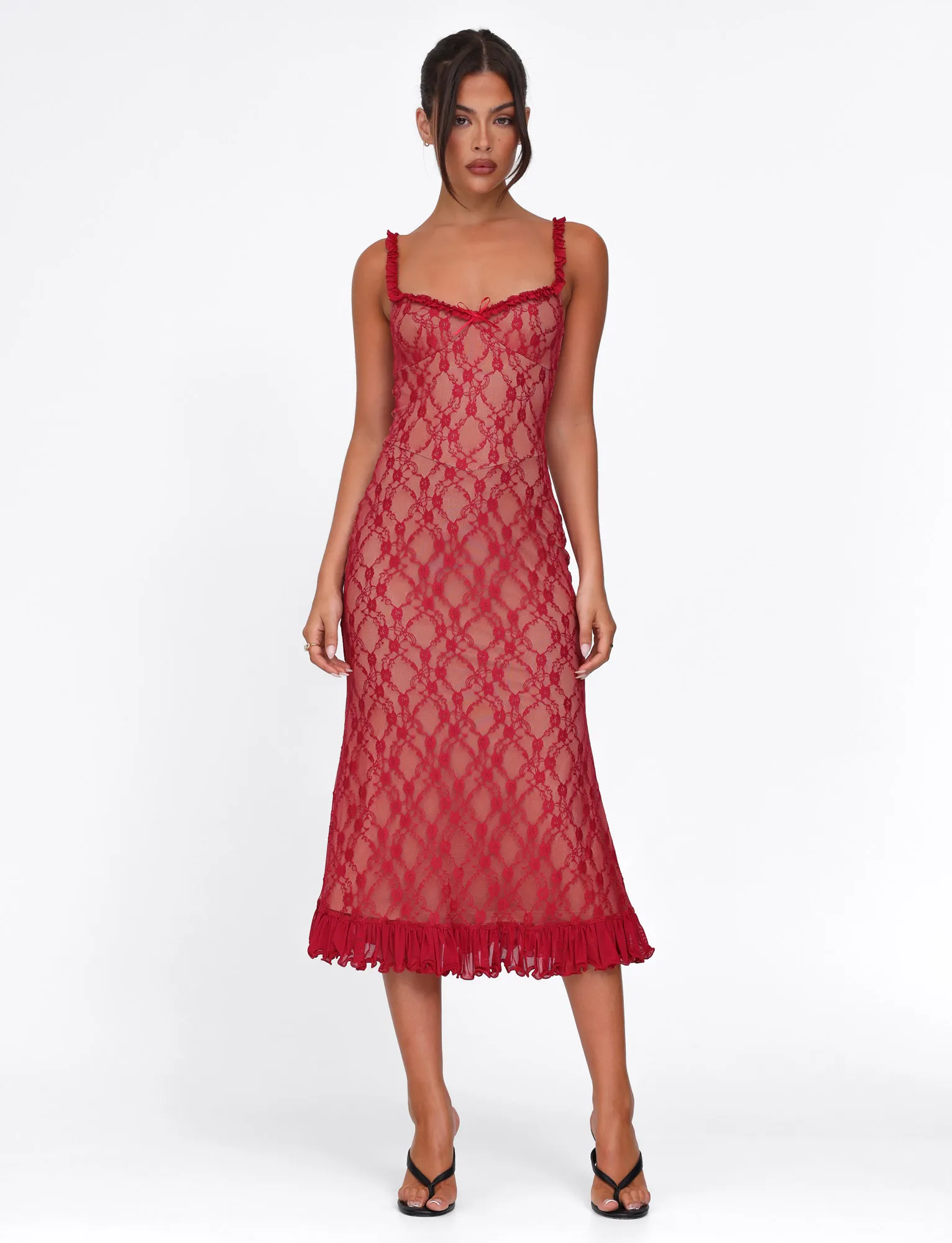 Fresh Energy Red Carpet DEJA DRESS - RED : BERRY RED