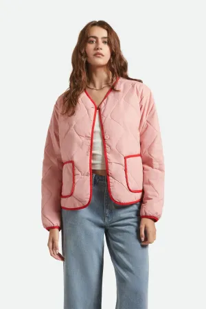 Abrasion Proof Edging Winter Fit Delilah Quilted Jacket - Mellow Rose