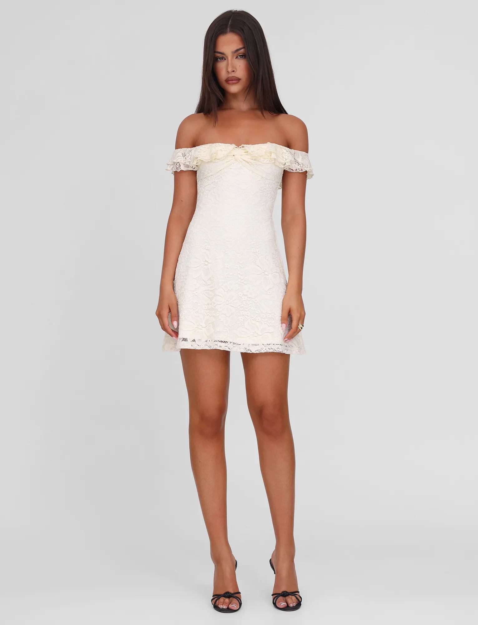 Contemporary Wear DENALI LACE MINI DRESS - CREAM LACE