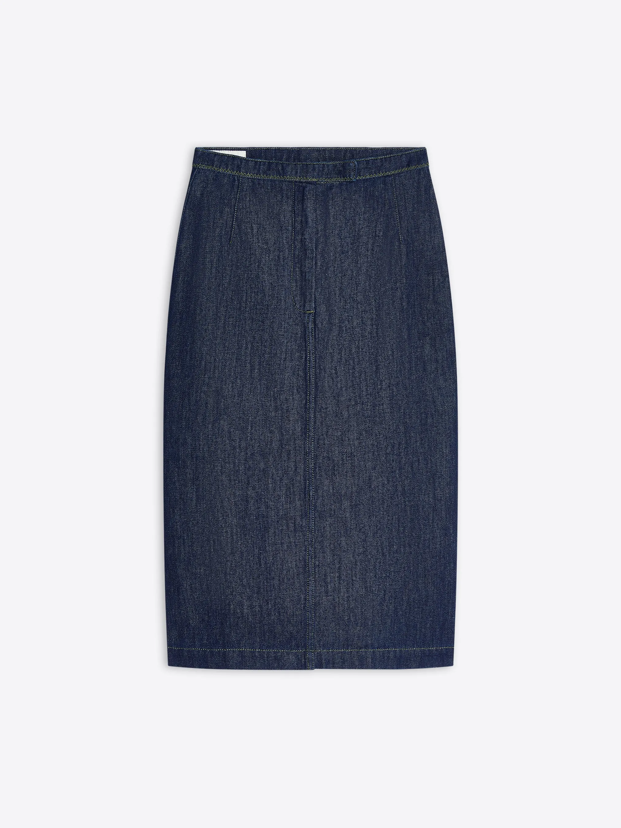 Two Tone Trim garden party Denim pencil skirt