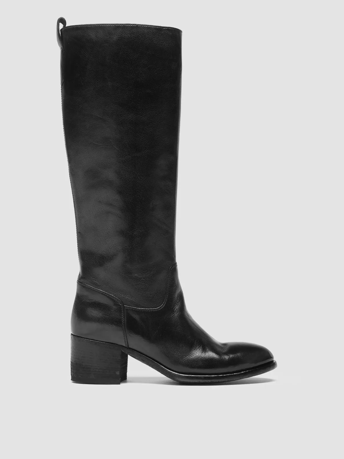 Anti   Slip Sole DENNER 116 - Black Leather Zip Boots