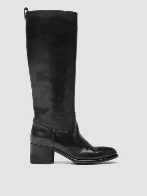 Anti   Slip Sole DENNER 116 - Black Leather Zip Boots