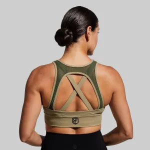 Decorated X-Factor Sports Bra (Brand Strength-Olive)