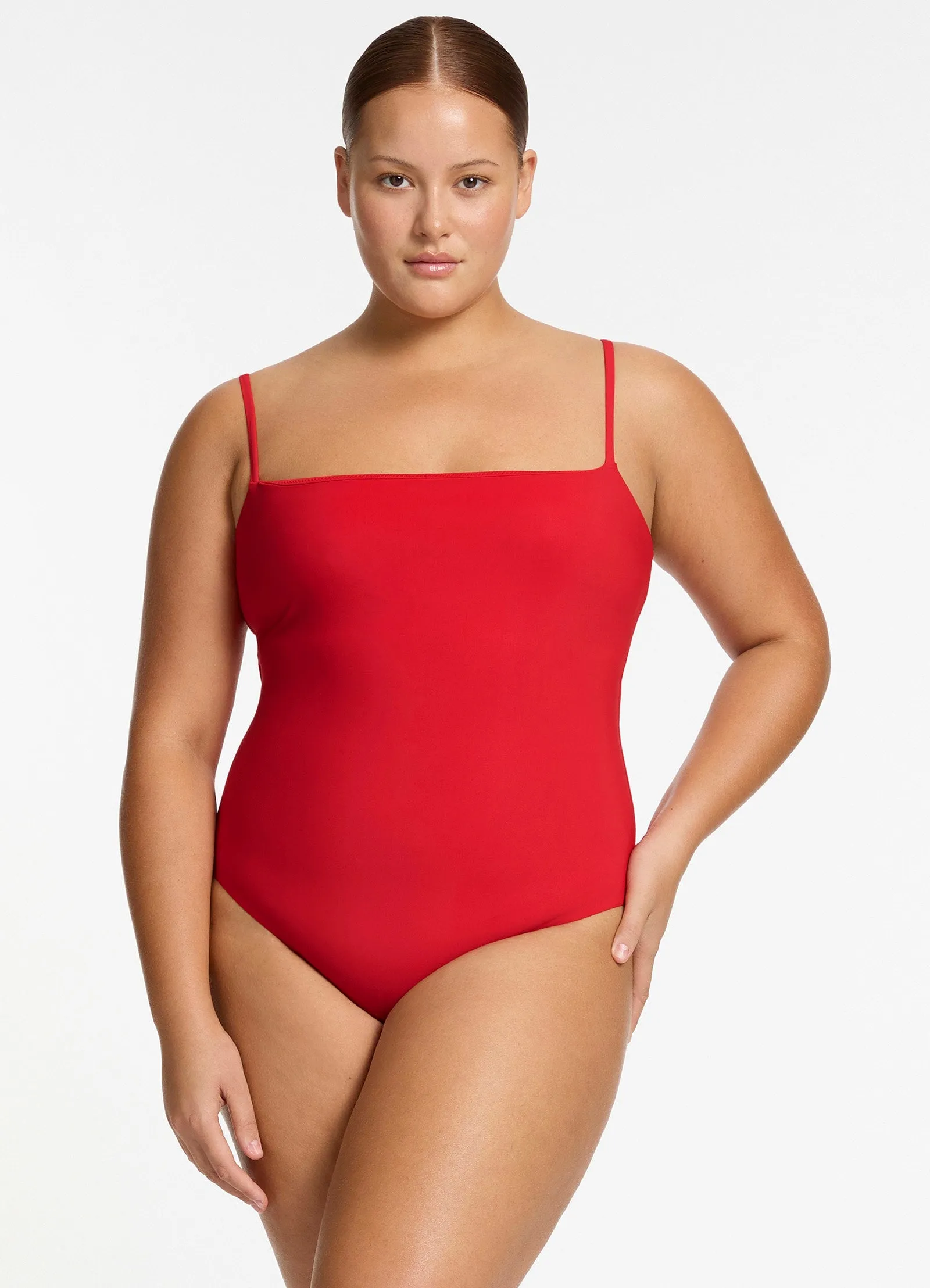 Jetset Minimal Tank One Piece - Rosso Removable-Liners