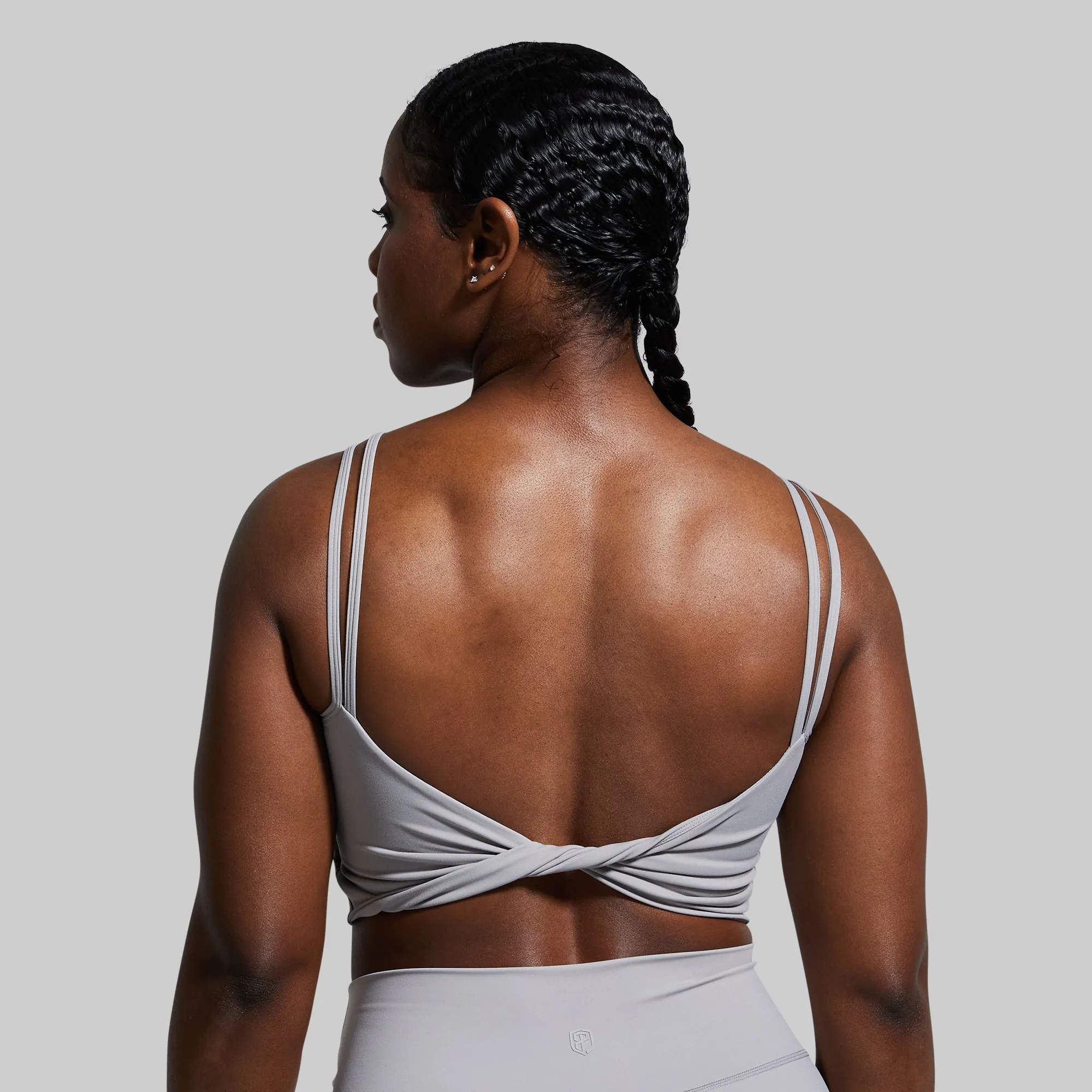 Don't Get It Twisted Sports Bra (Stone) Black fitness clothes