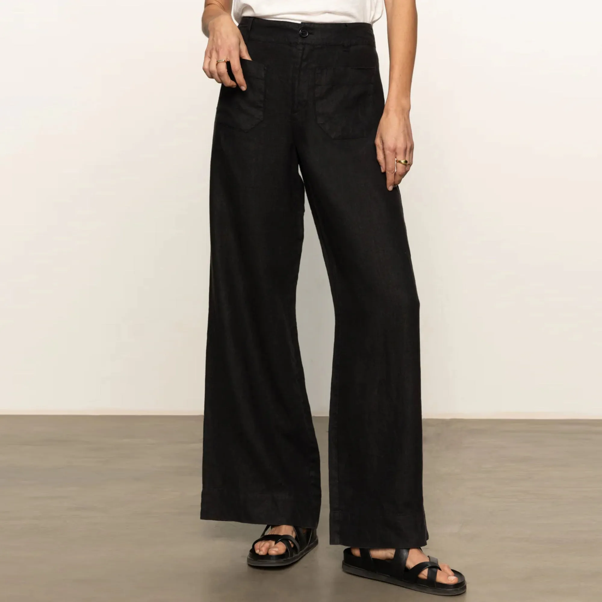 Durable Hem The Linen Marine Wide Leg