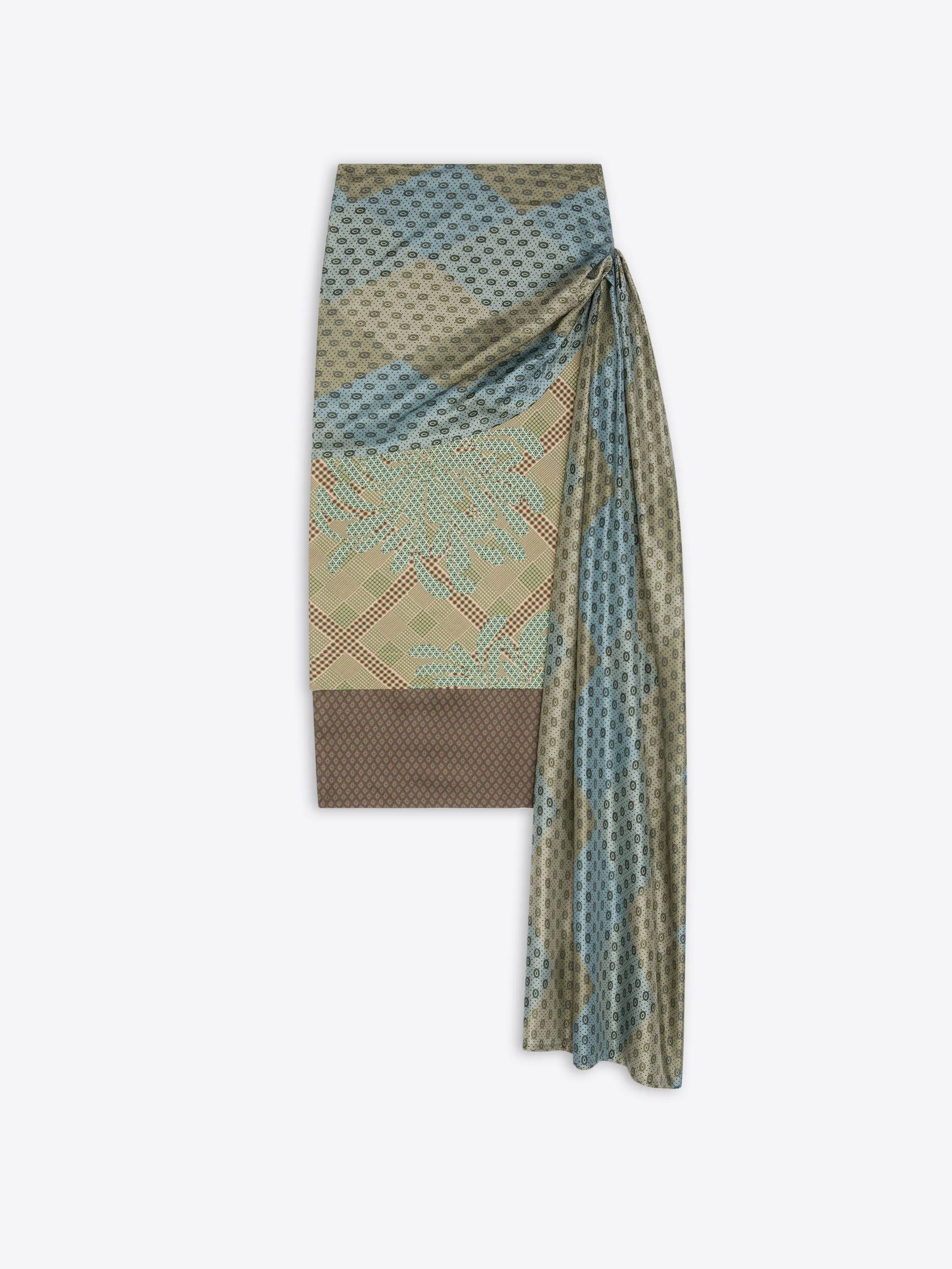 Layer Combo Wearable Art Draped silk skirt
