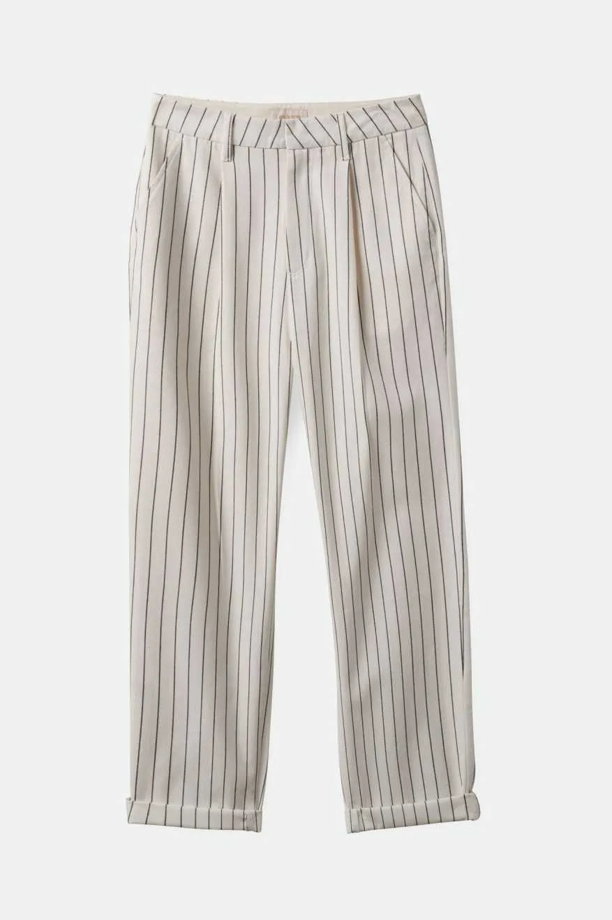 Victory Trouser Pant - Off White/Black Slimline Fit Non Iron Technology