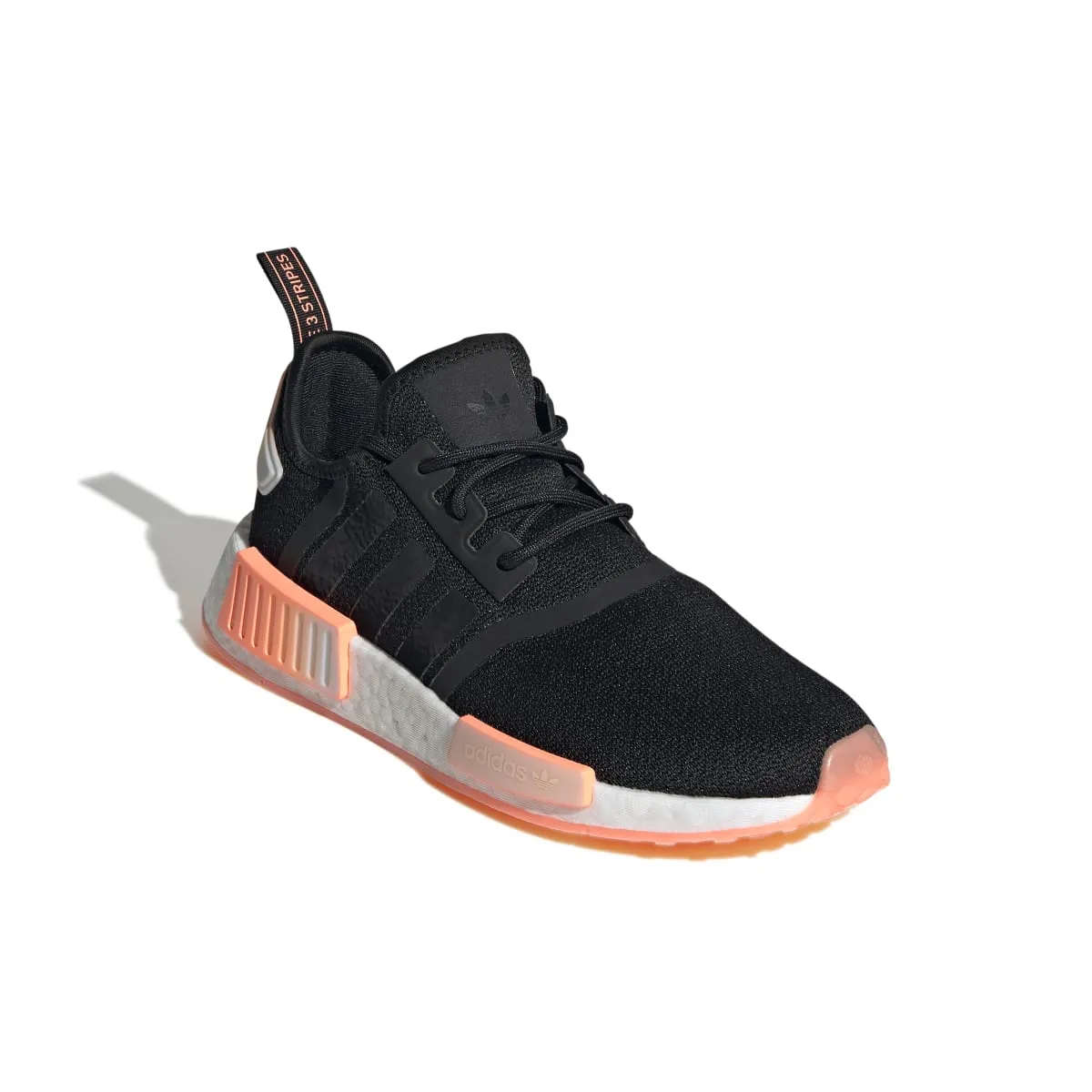 Abrasion Resistant Fabric Hyperelastic Collar ADIDAS GW9463 NMD_R1 WMN`S (Medium) Black/Orange/White Stretch Fabric Running Shoes