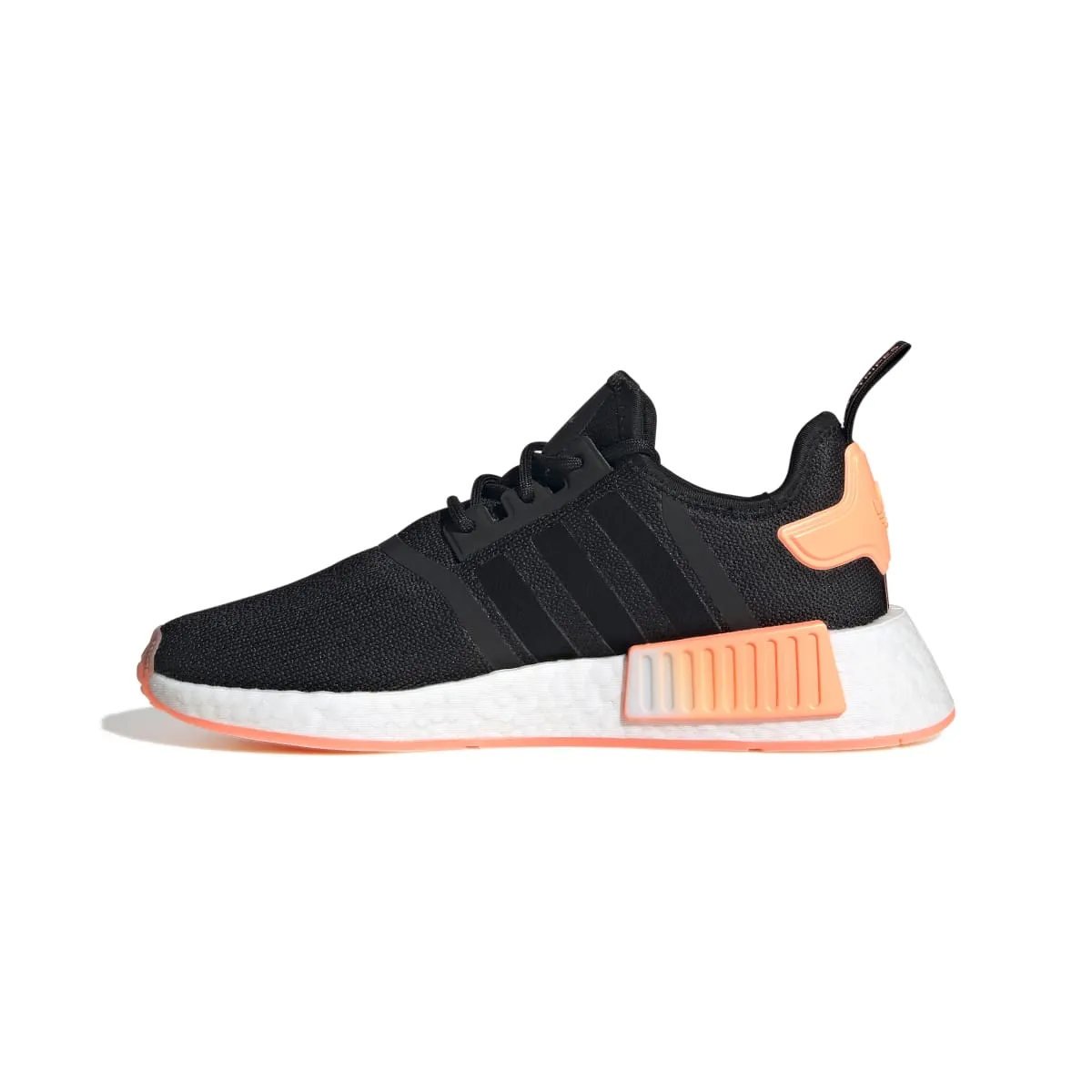 ADIDAS GW9463 NMD_R1 WMN`S (Medium) Black/Orange/White Stretch Fabric Running Shoes running during a full moon stability shoes