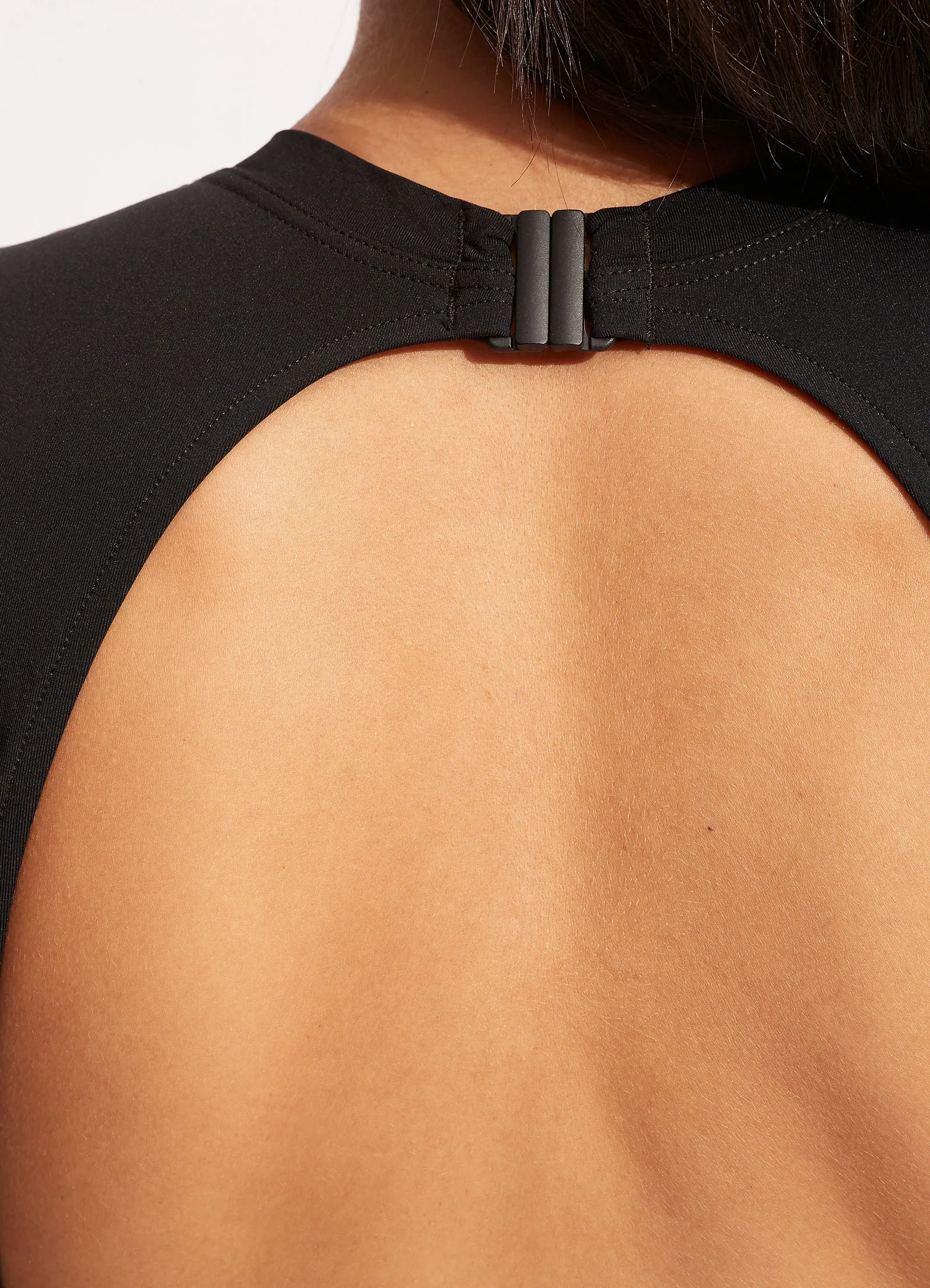 Soft Touch Breathable mesh Seafolly Collective Cap Sleeve One Piece - Black