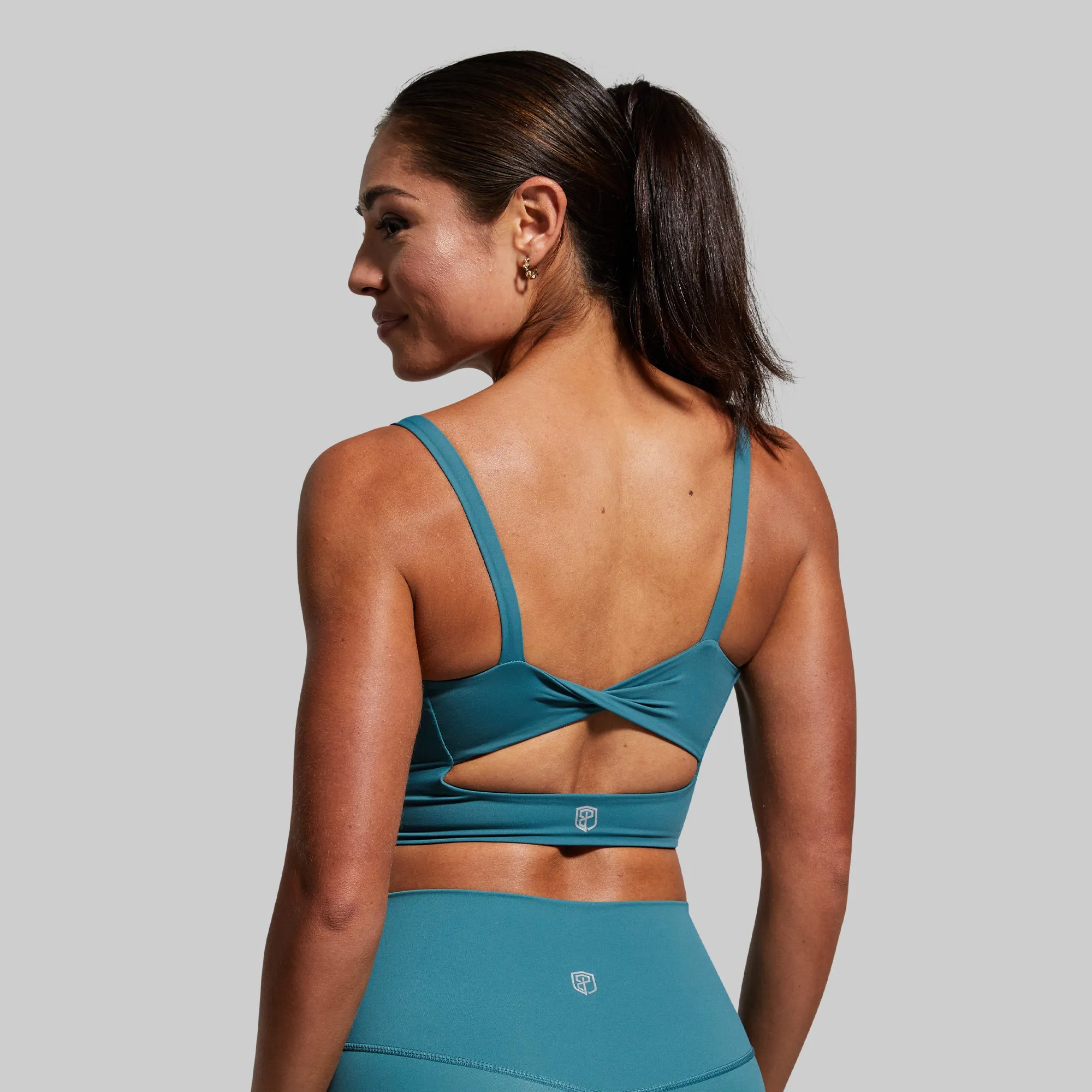 Cap-sleeved seams Stretch stitching seams Your Go To Sports Bra (Aquastone)