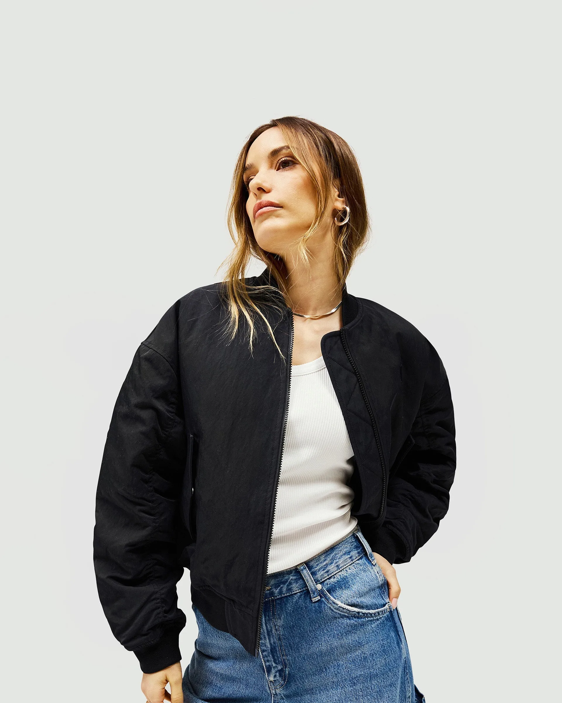 AdjustableDrawstring Flexible Fleece Lining Subway Jacket - Jet Black