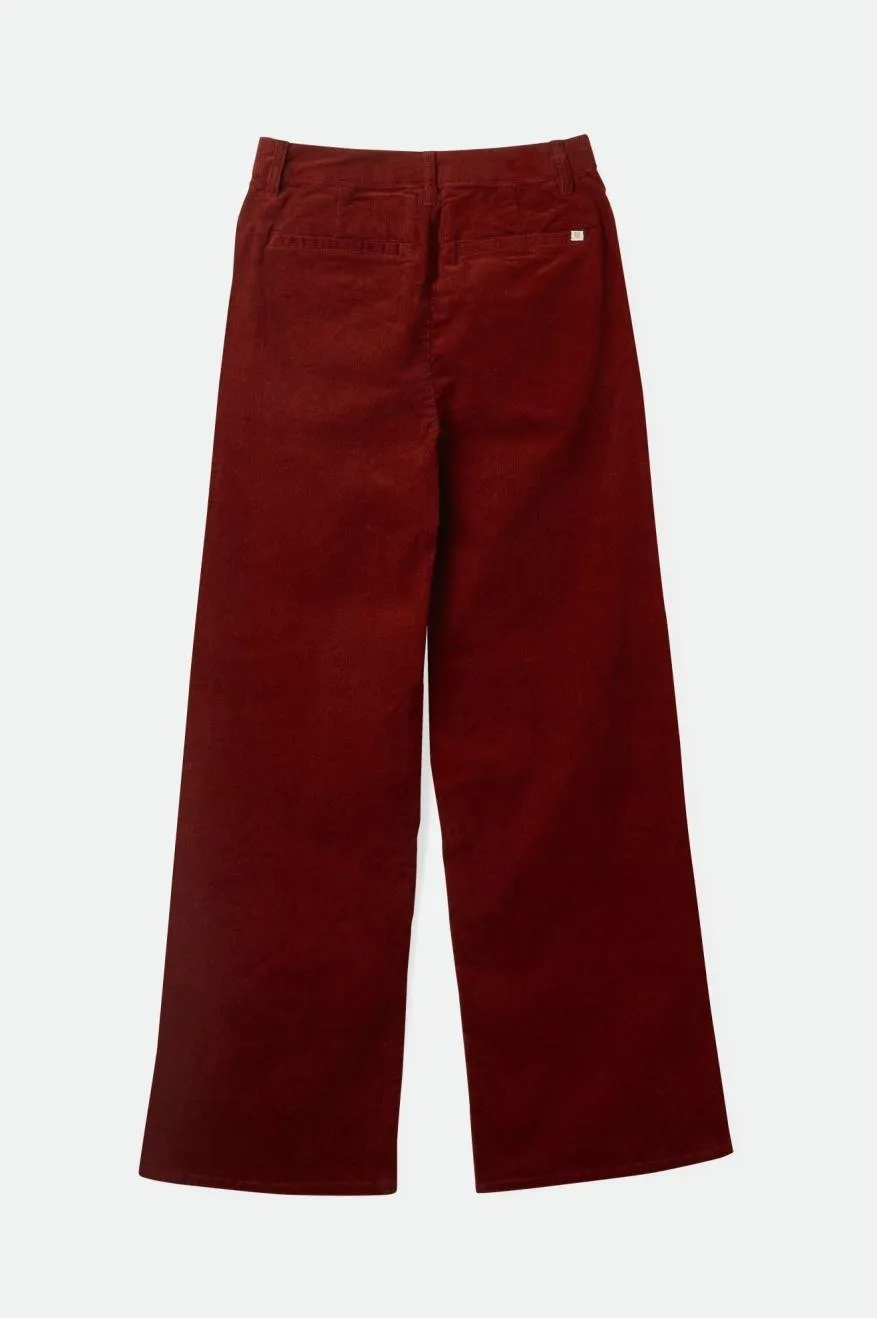 Multi Use ResilientElasticBand Victory Full Length Wide Leg Pant - Dark Burgundy
