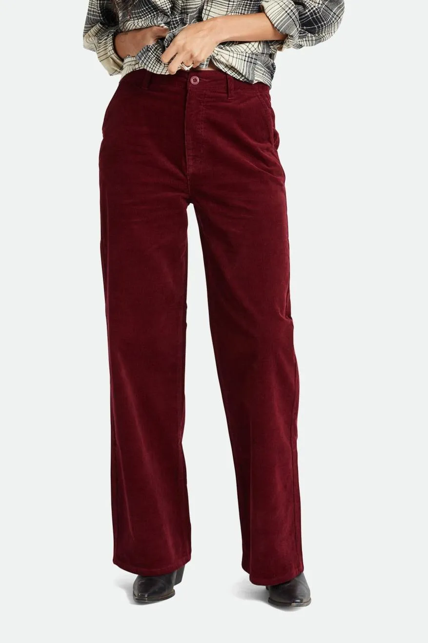 Modern Utility Wrinkle-Resistant Victory Full Length Wide Leg Pant - Dark Burgundy