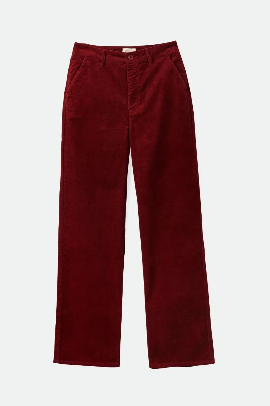 Freedom Move Stretch Movement Victory Full Length Wide Leg Pant - Dark Burgundy