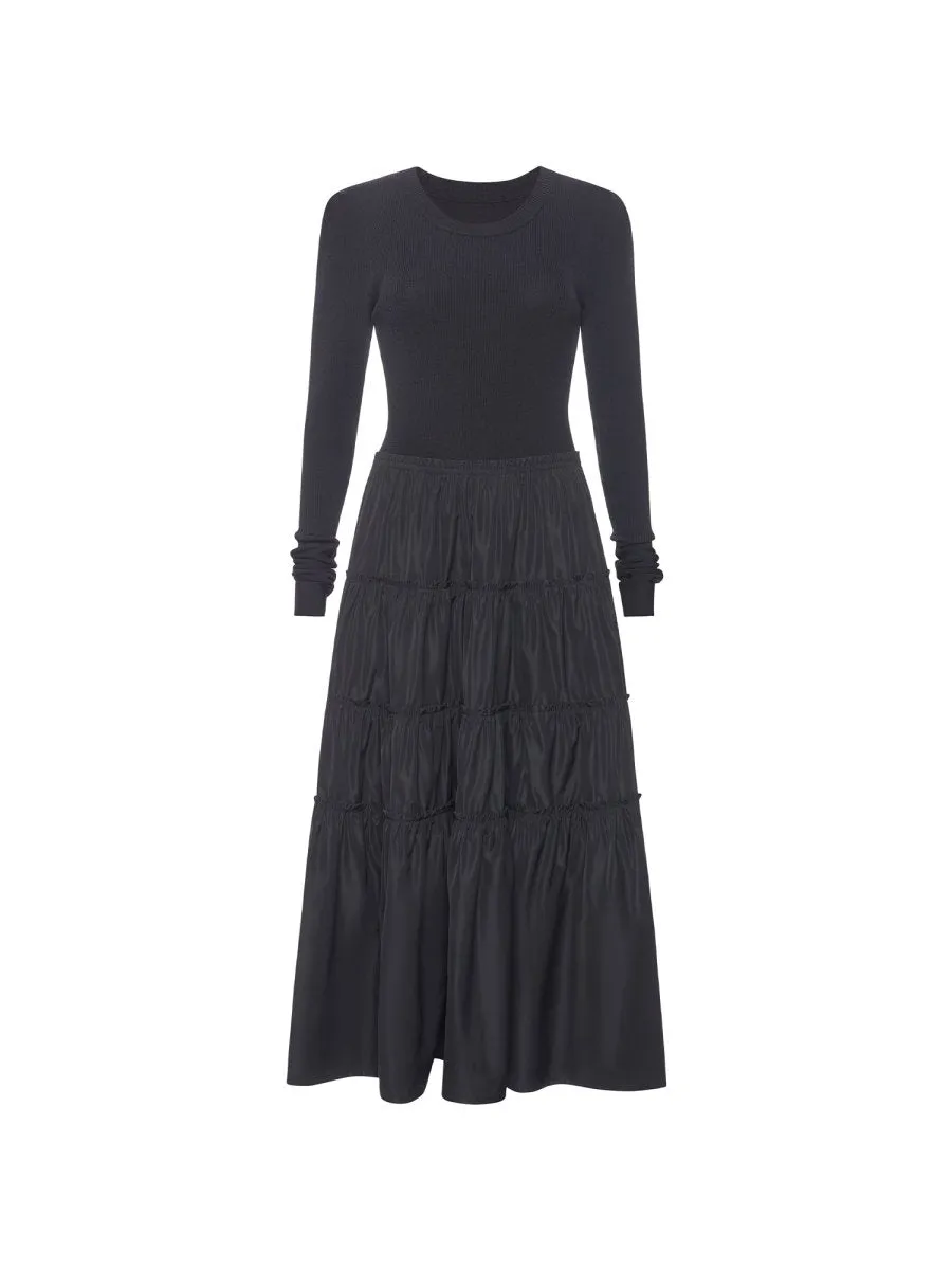 The Ava Tiered Dress V-Neck Calm Outfit