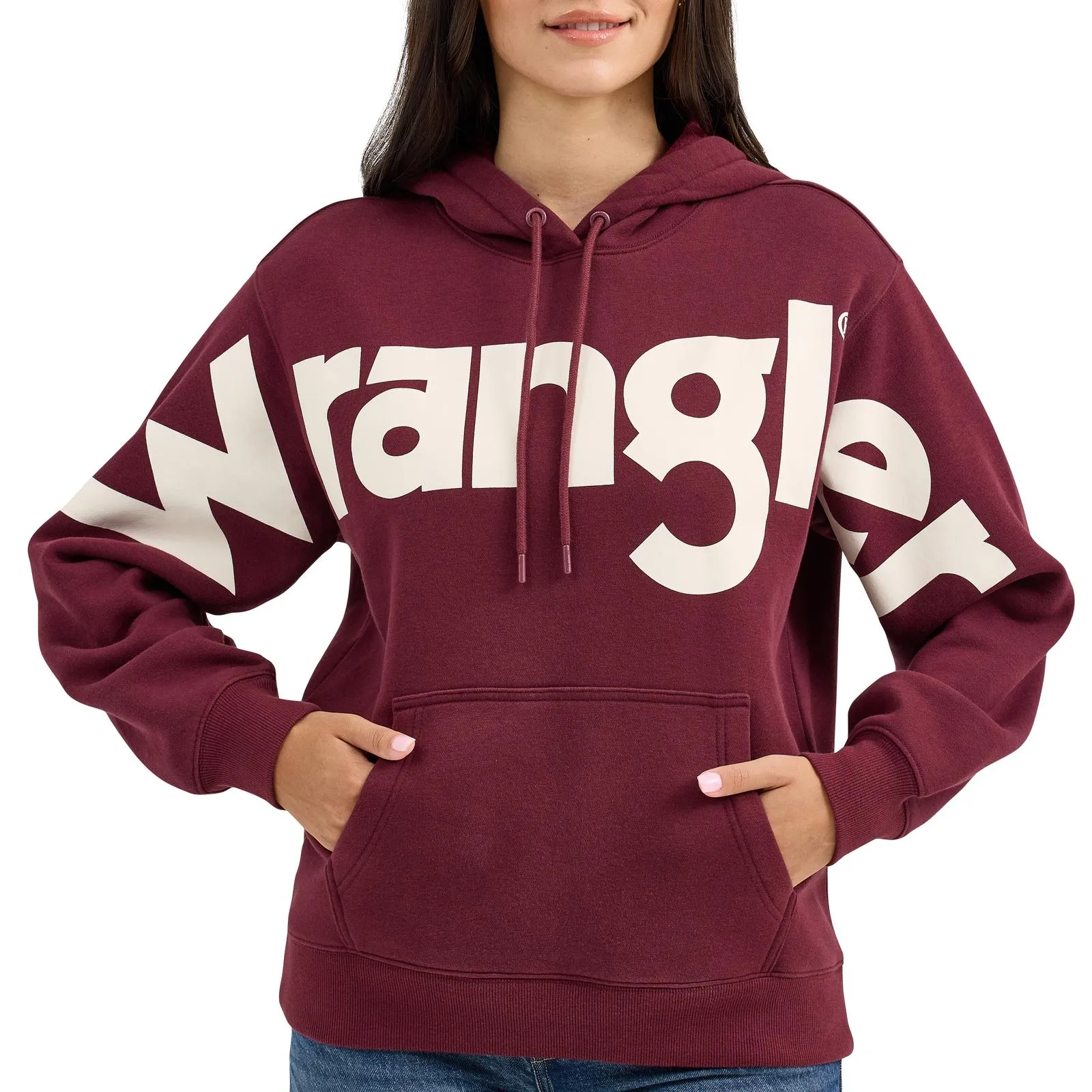 Wrangler Retro Women's Bold Logo Hoodie in Port Weekend Minimal