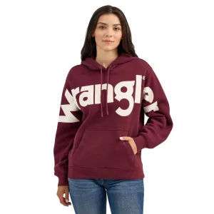 Wrangler Retro Women's Bold Logo Hoodie in Port product running suitable speed Warm in winter