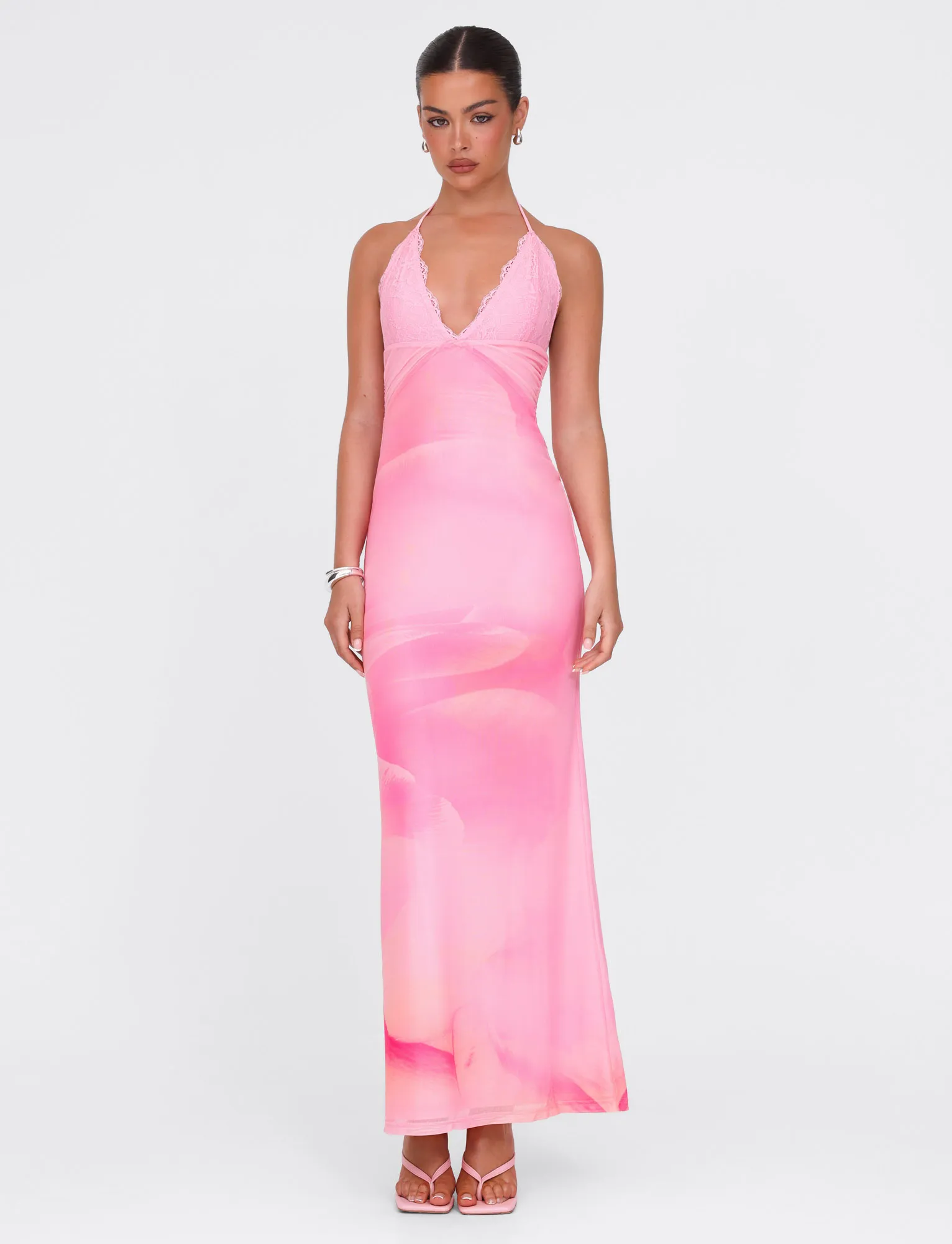 DENAE MAXI DRESS - PINK : FLORAL : PINK BLOSSOM Form Flow