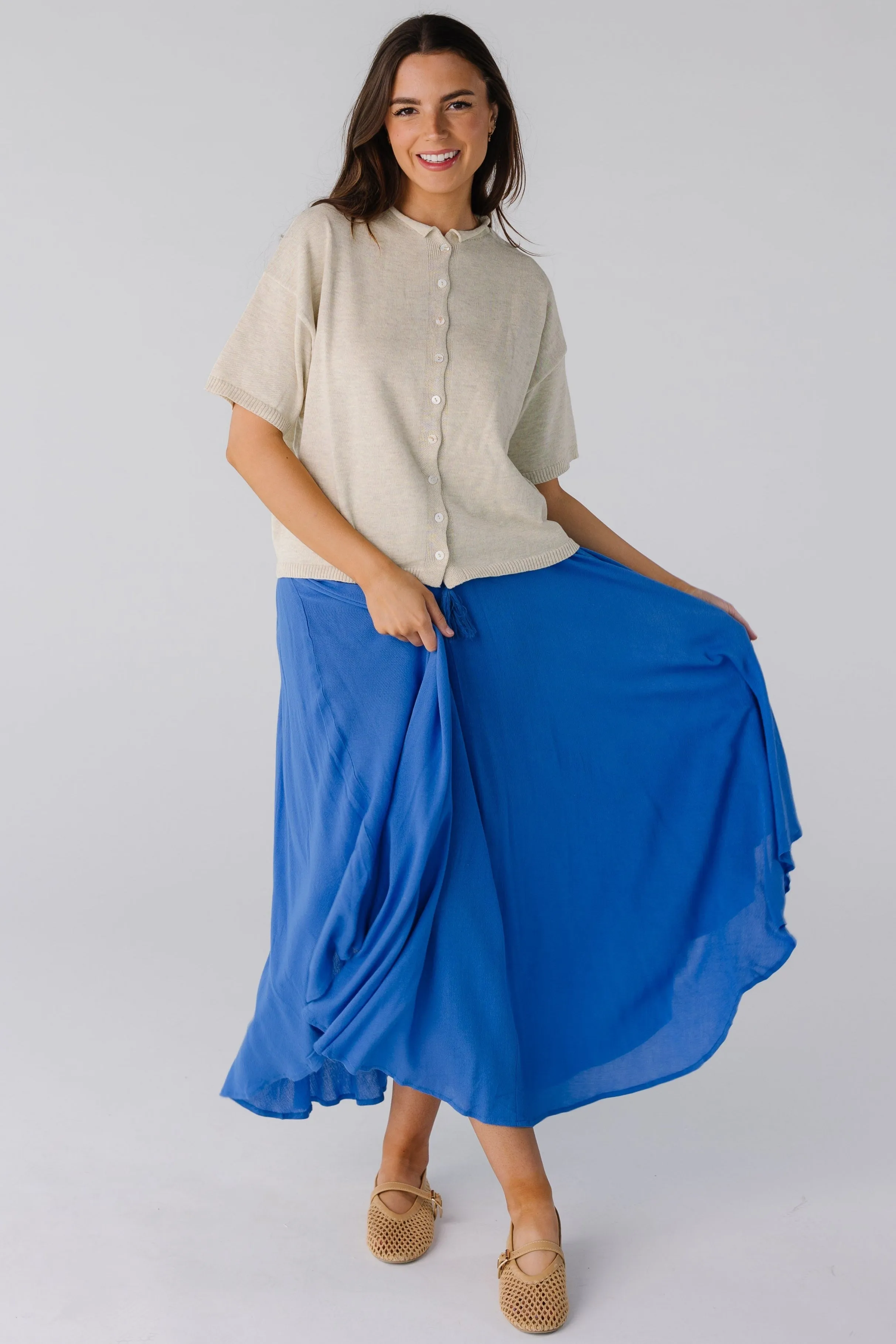 Day Wear Durable Hem Brass & Roe Azure Tassel Skirt