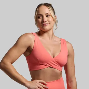 Blind stitching Embrace Sports Bra (Hot Peach)