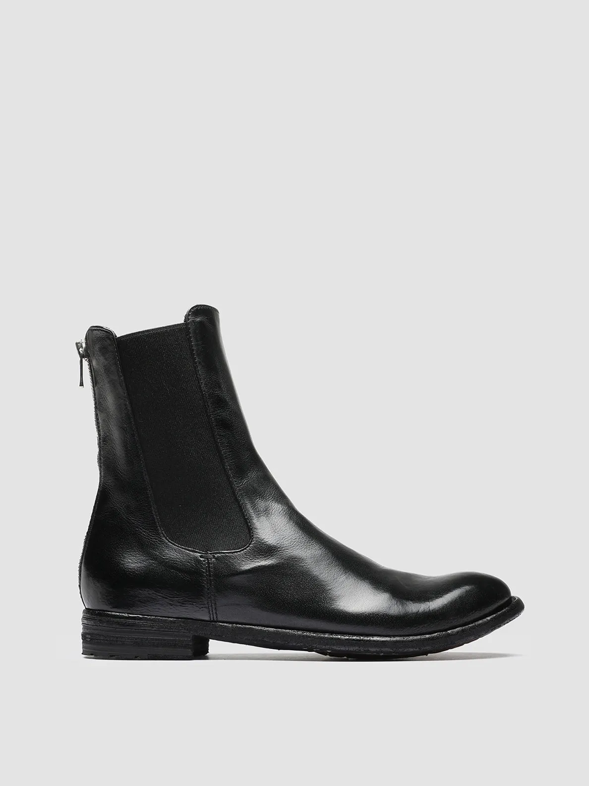 Elastic Collar LEXIKON 073 - Black Leather Chelsea Boots