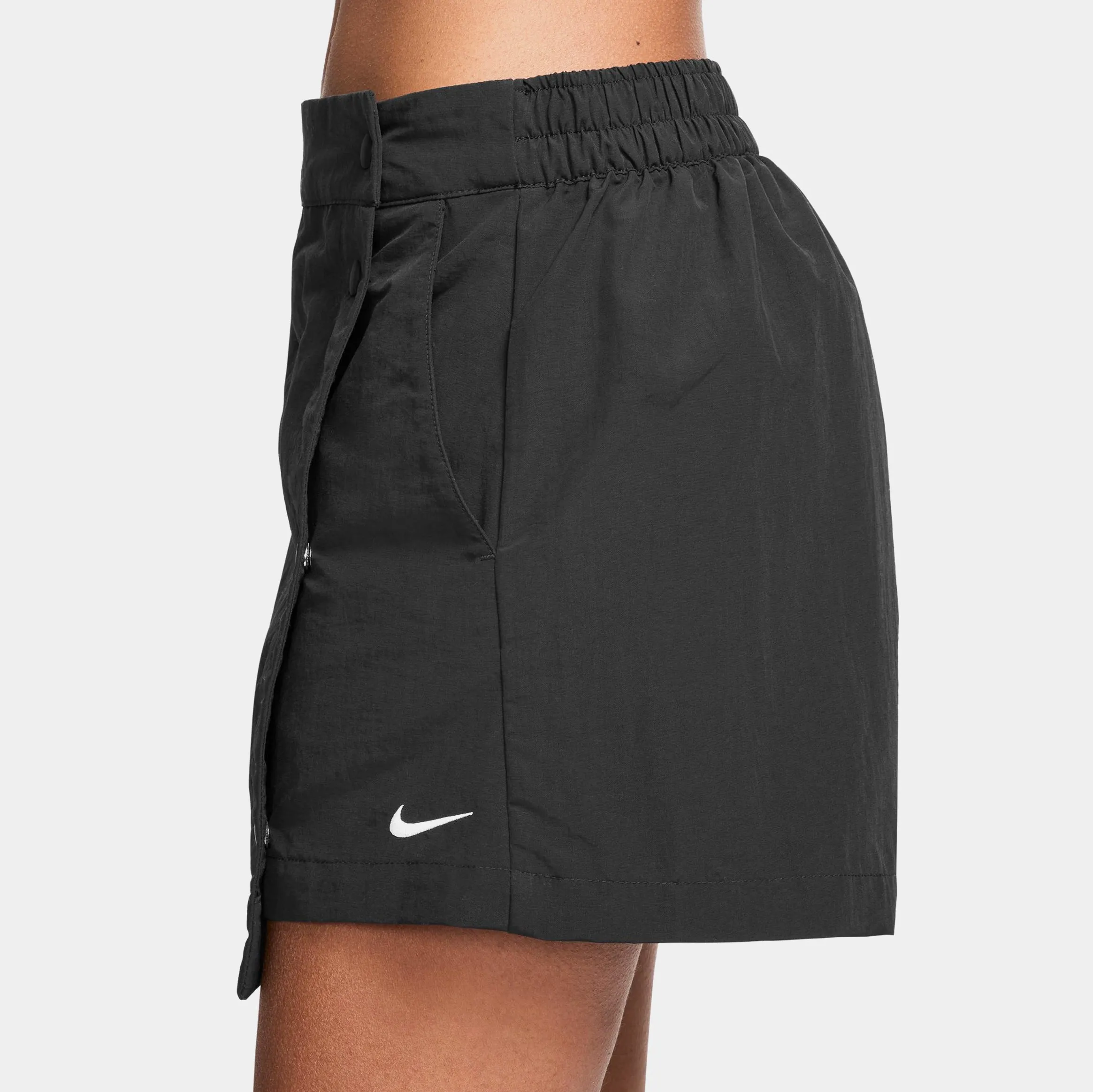 Essential Woven 3" Womens Skort (Black/White) Faux Leather