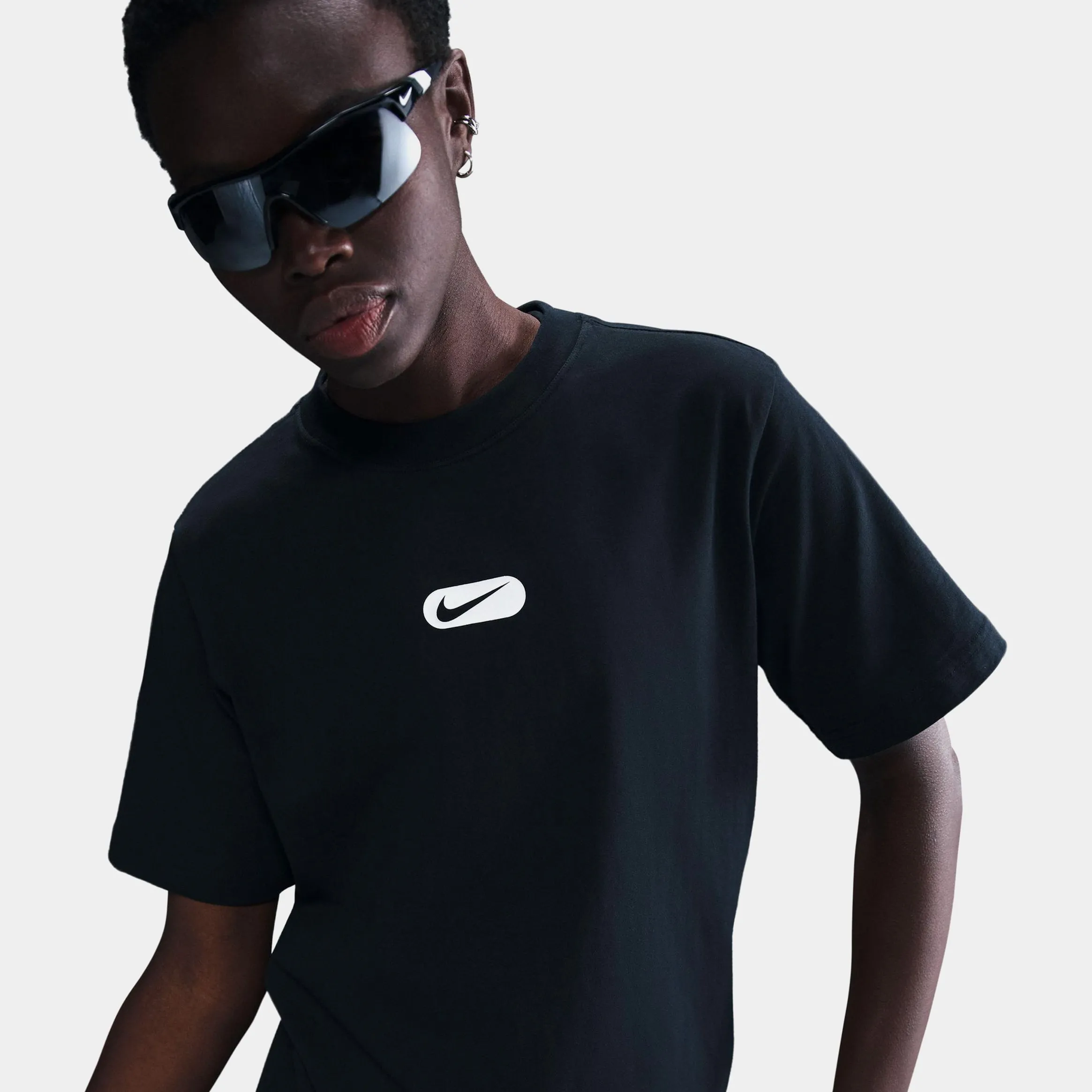 NSW Club Swoosh Womens Short Sleeve Shirt (Black) Soft Tunic