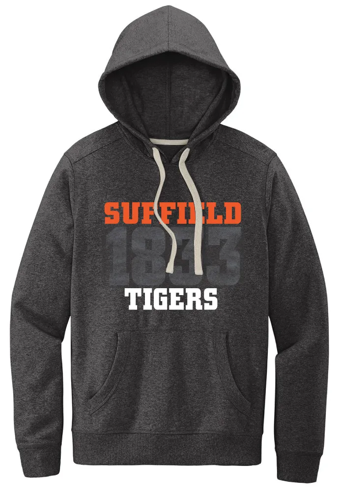 ES Sports Charcoal Heather Hoodie with 1833 & Tigers product social responsibility Product improvement