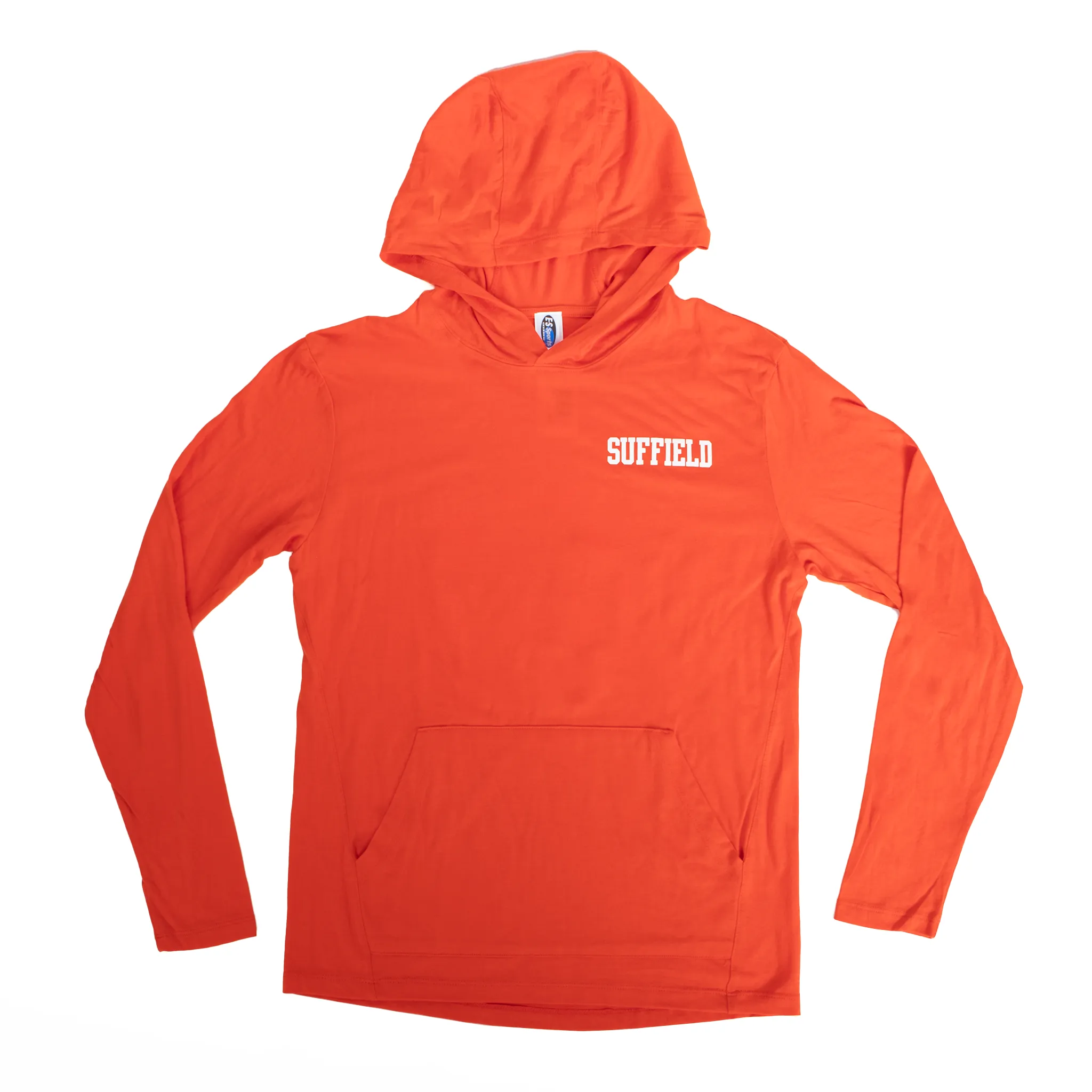 Style Mood ES Sports Tee Shirt Long Sleeve Orange Hoodie with Tiger on Back